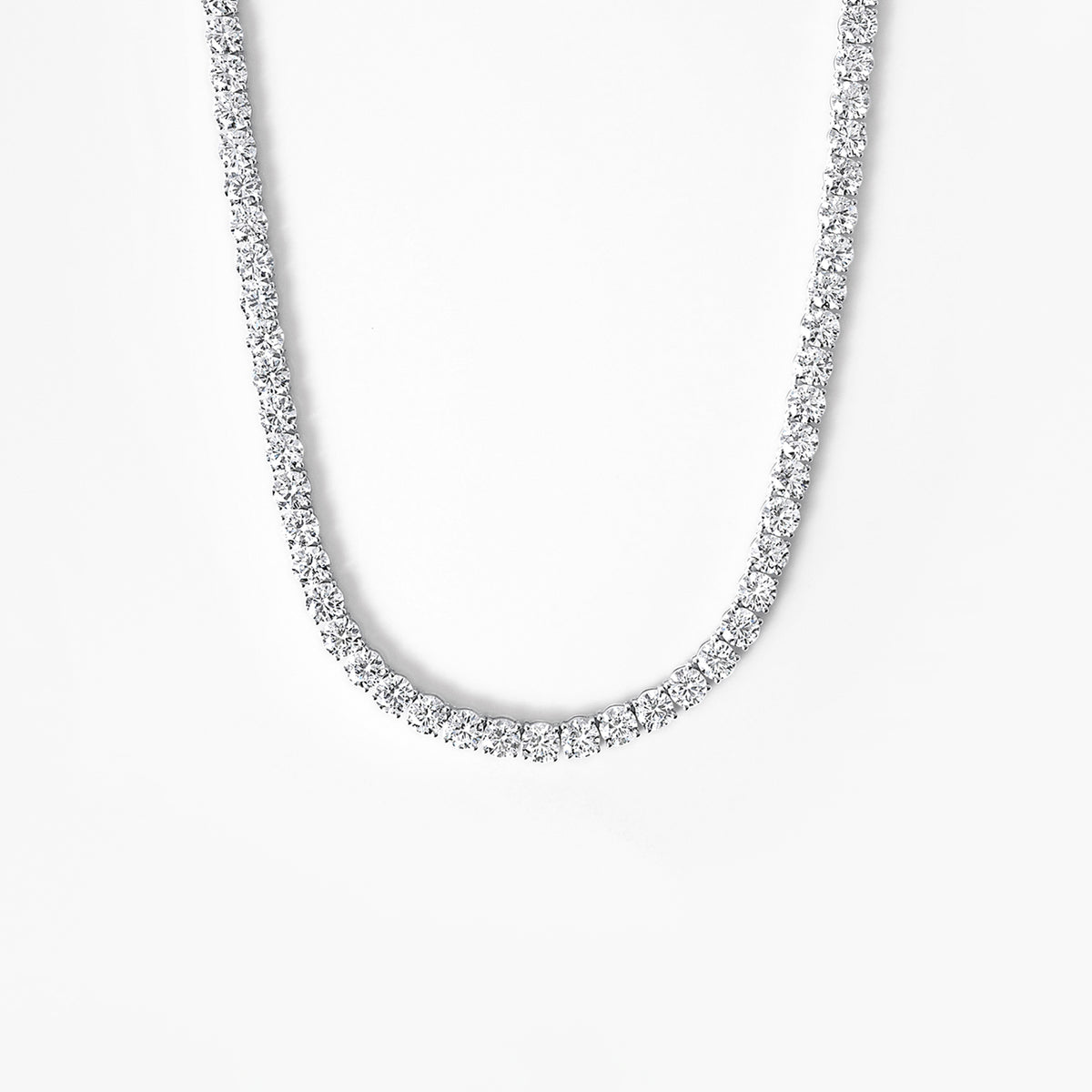Round Diamond Statement Tennis Necklace