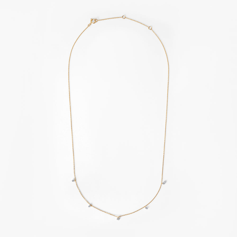 Round Pierced Diamond Dangle Necklace