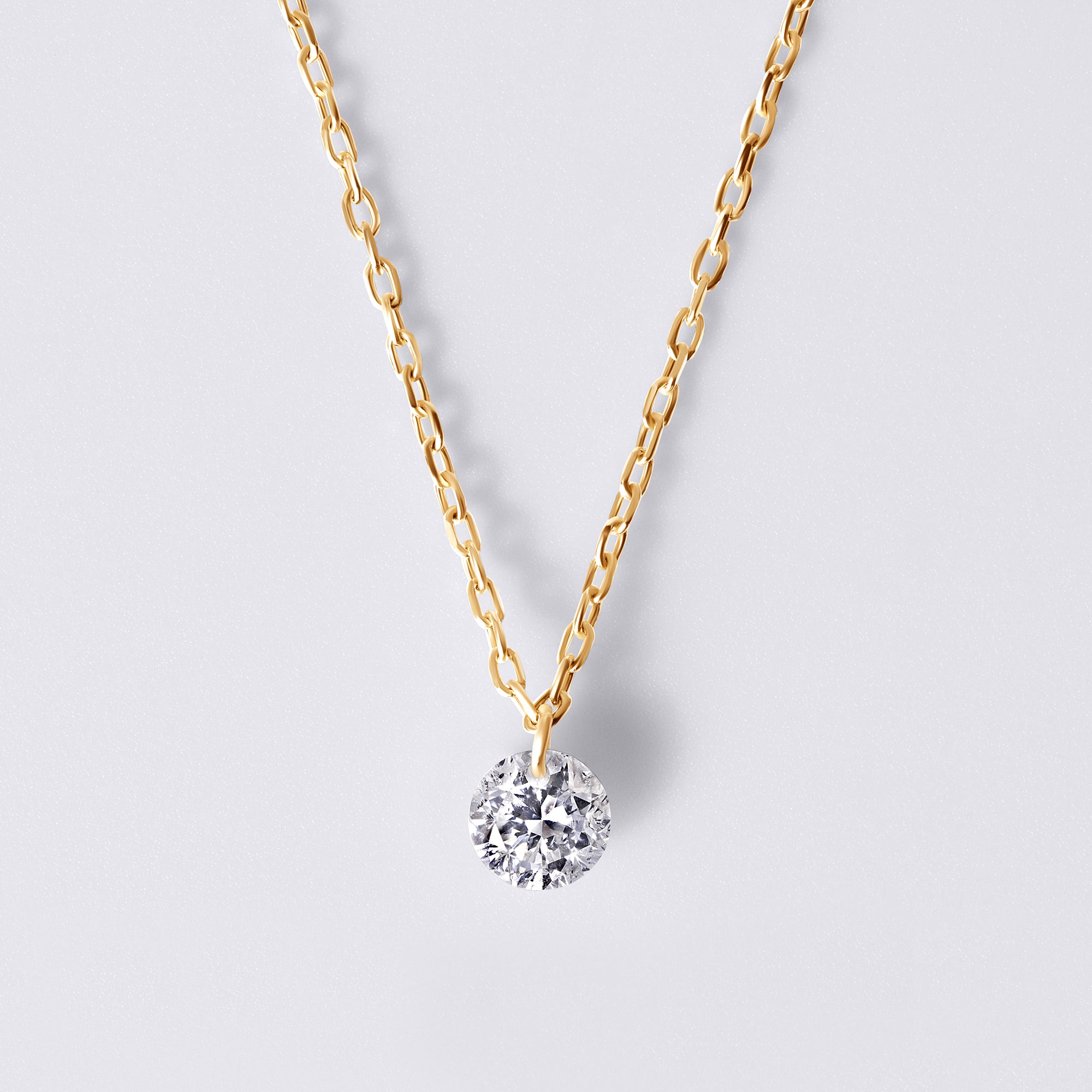 Round Drilled Diamond Pendant Necklace