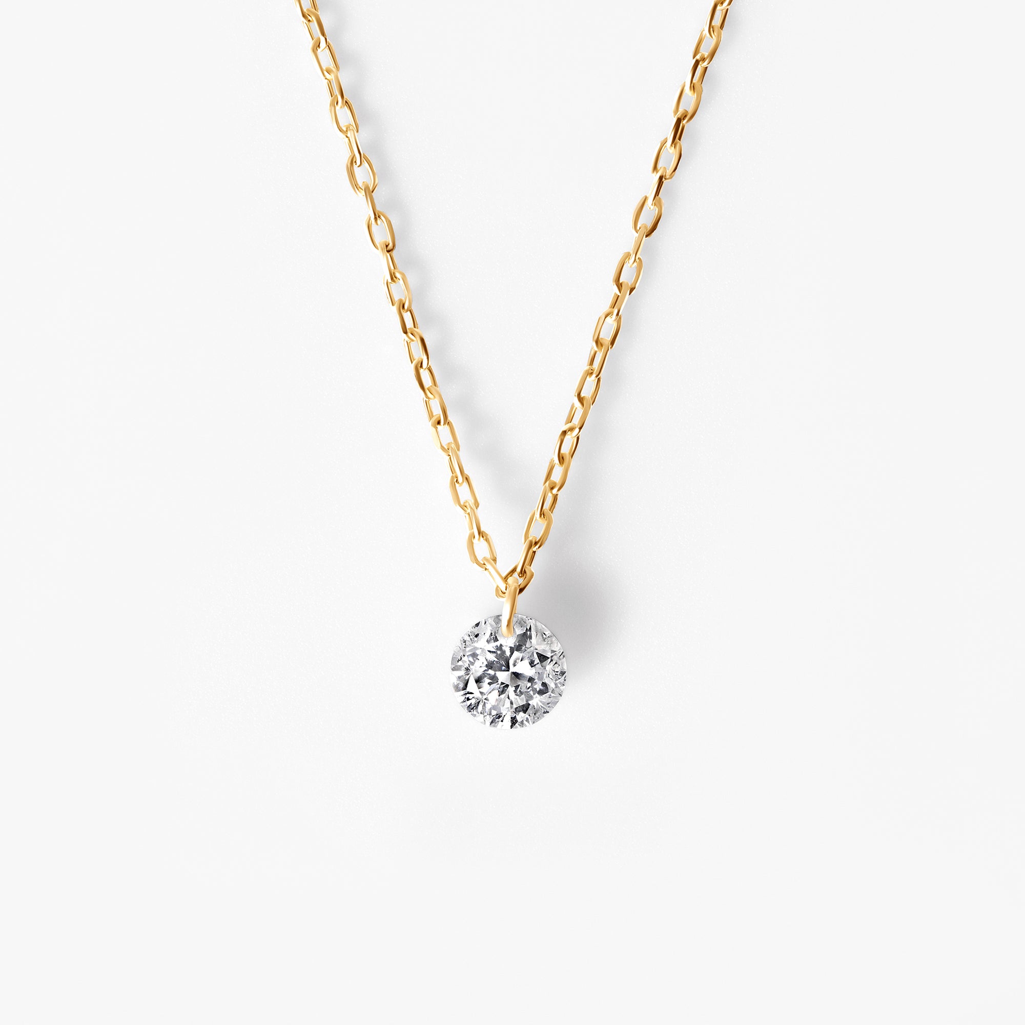 Round Drilled Diamond Pendant Necklace