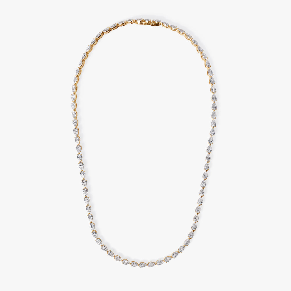 Pear Diamond East West Tennis Necklace