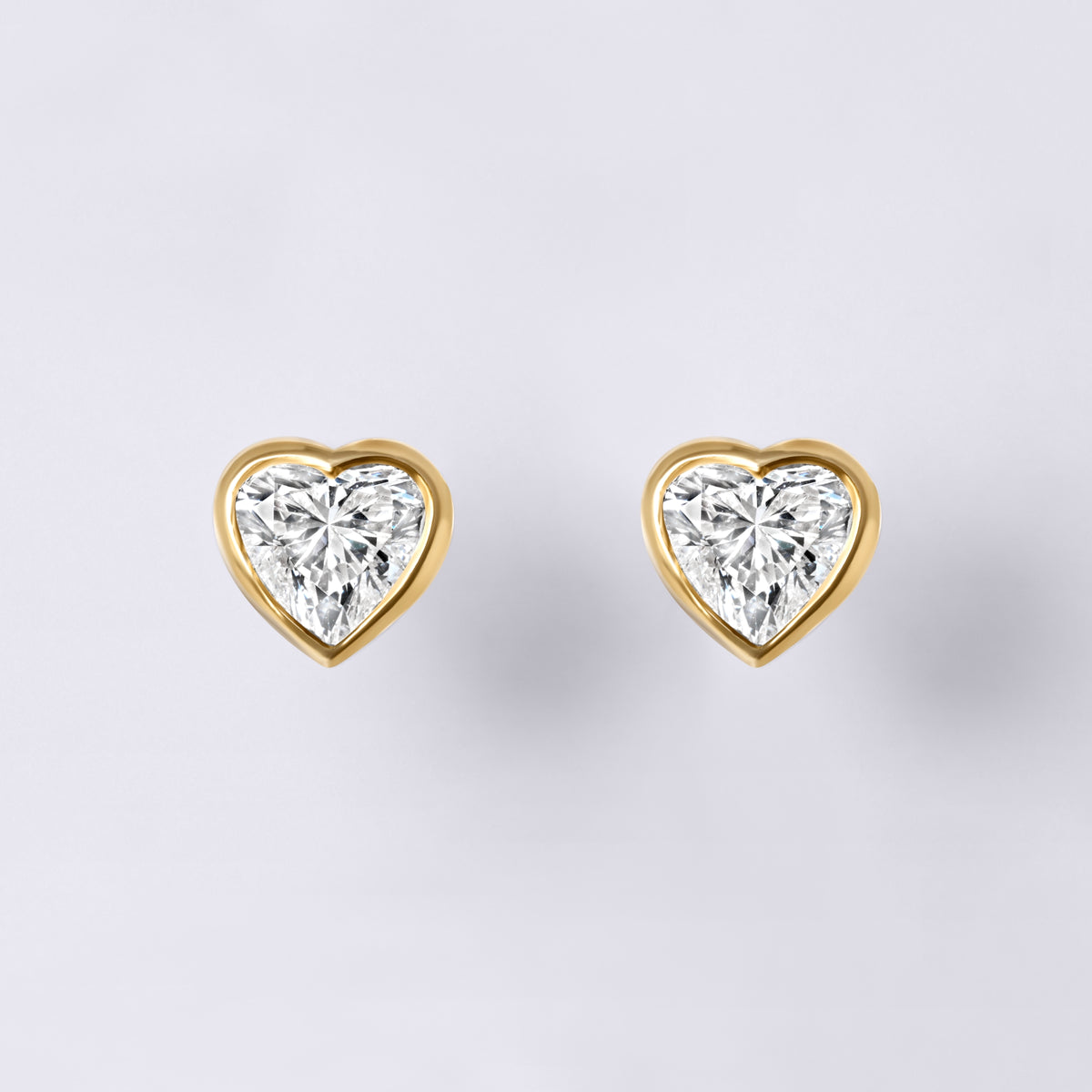 Bezel-Set Heart 18K Yellow Gold Vermeil Bundle