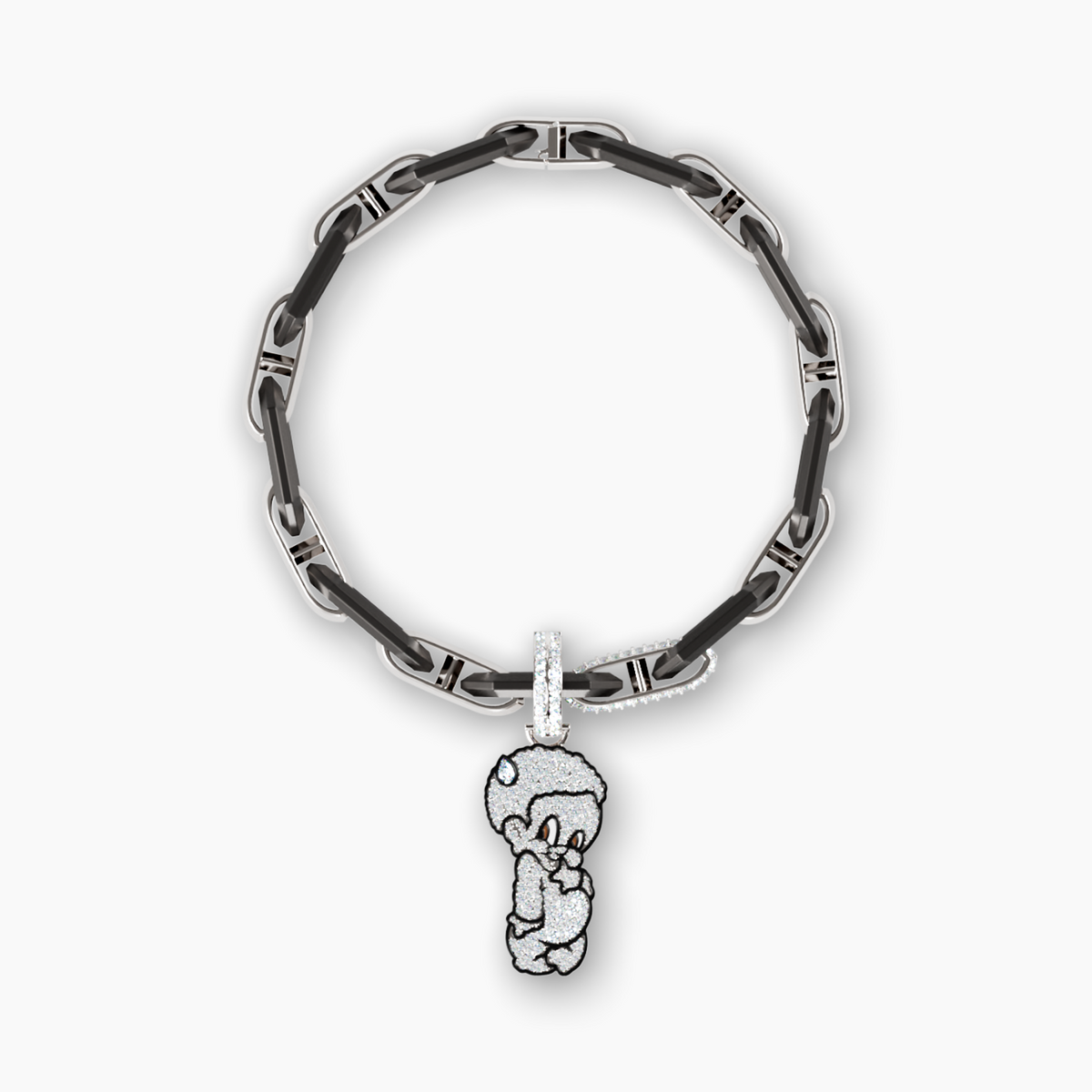 Lil Lenox GRWN Diamond Pavé Charm on Alternating Legacy Link Bracelet