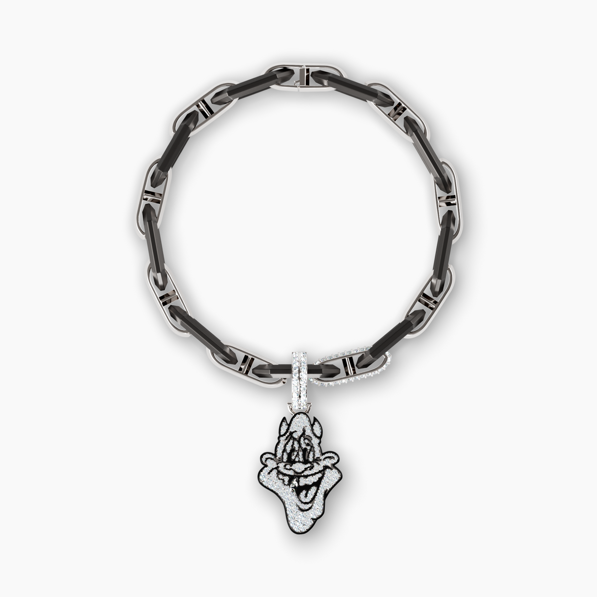 Skip GRWN Diamond Pavé Charm on Alternating Legacy Link Bracelet