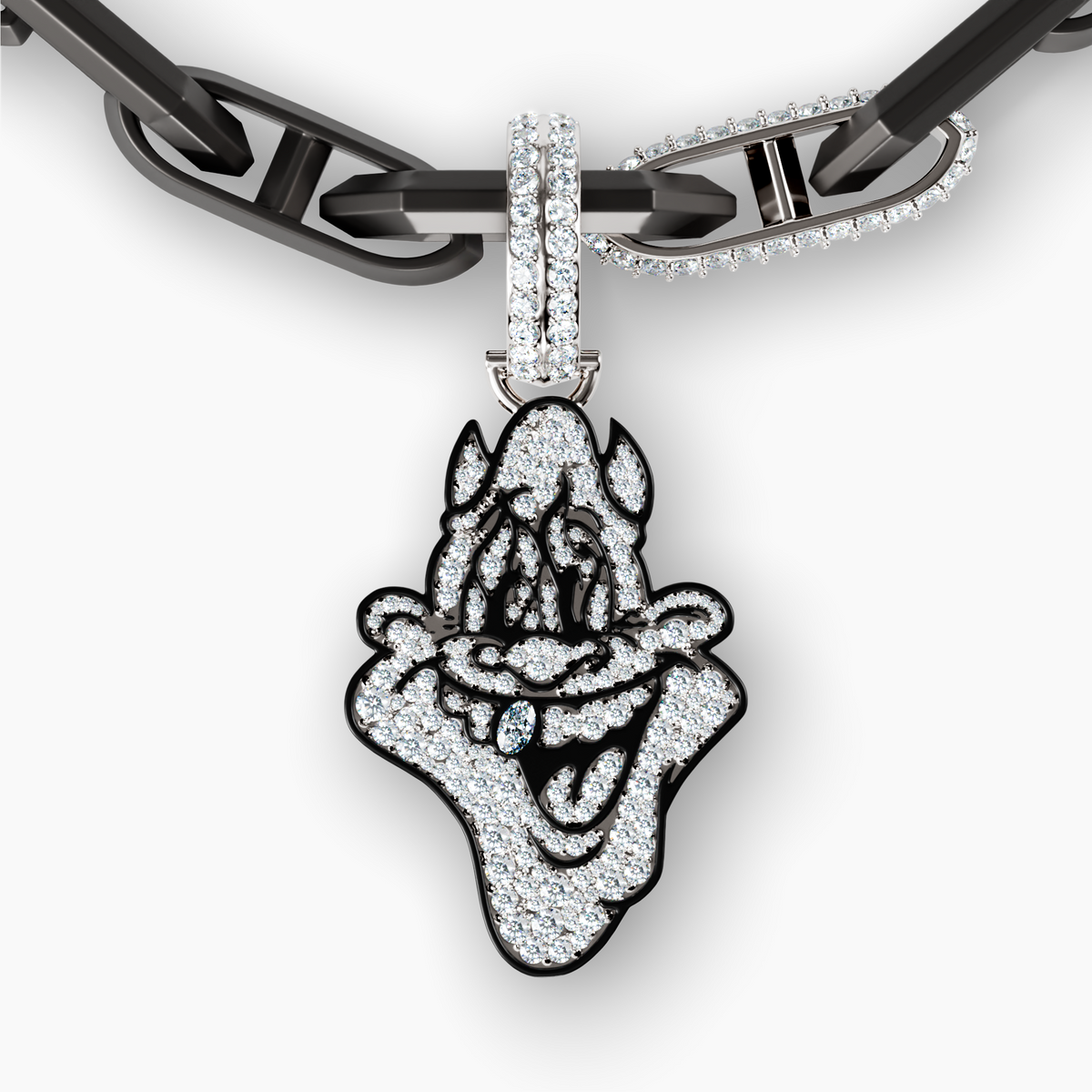Skip GRWN Diamond Pavé Charm on Black Legacy Link Bracelet