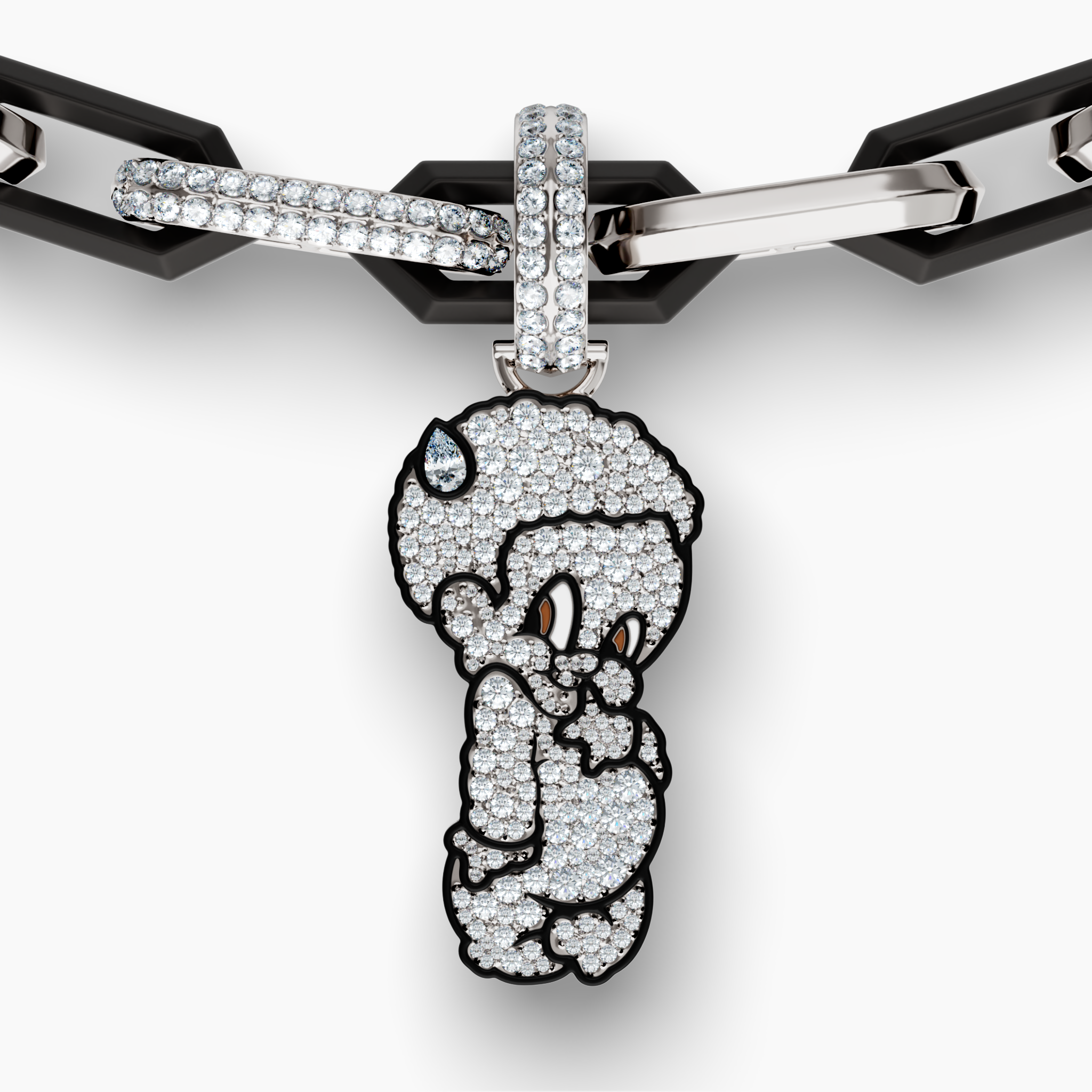 Lil Lenox GRWN Diamond Pavé Charm on Alternating Legacy Link Necklace