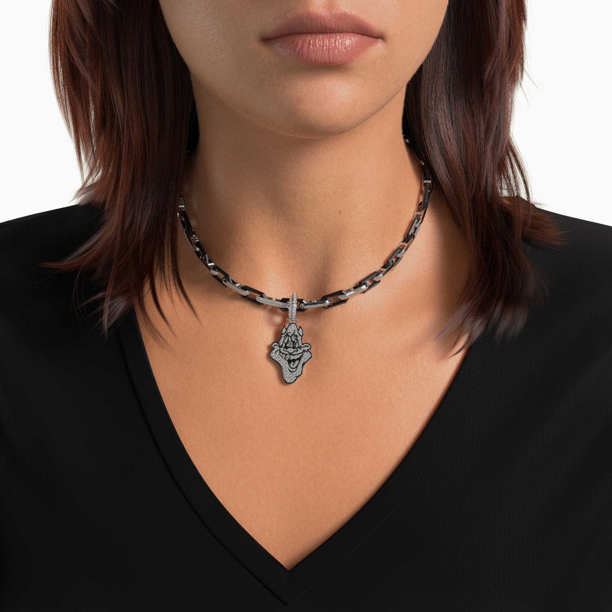 Skip GRWN Diamond Pavé Charm on Alternating Legacy Link Necklace