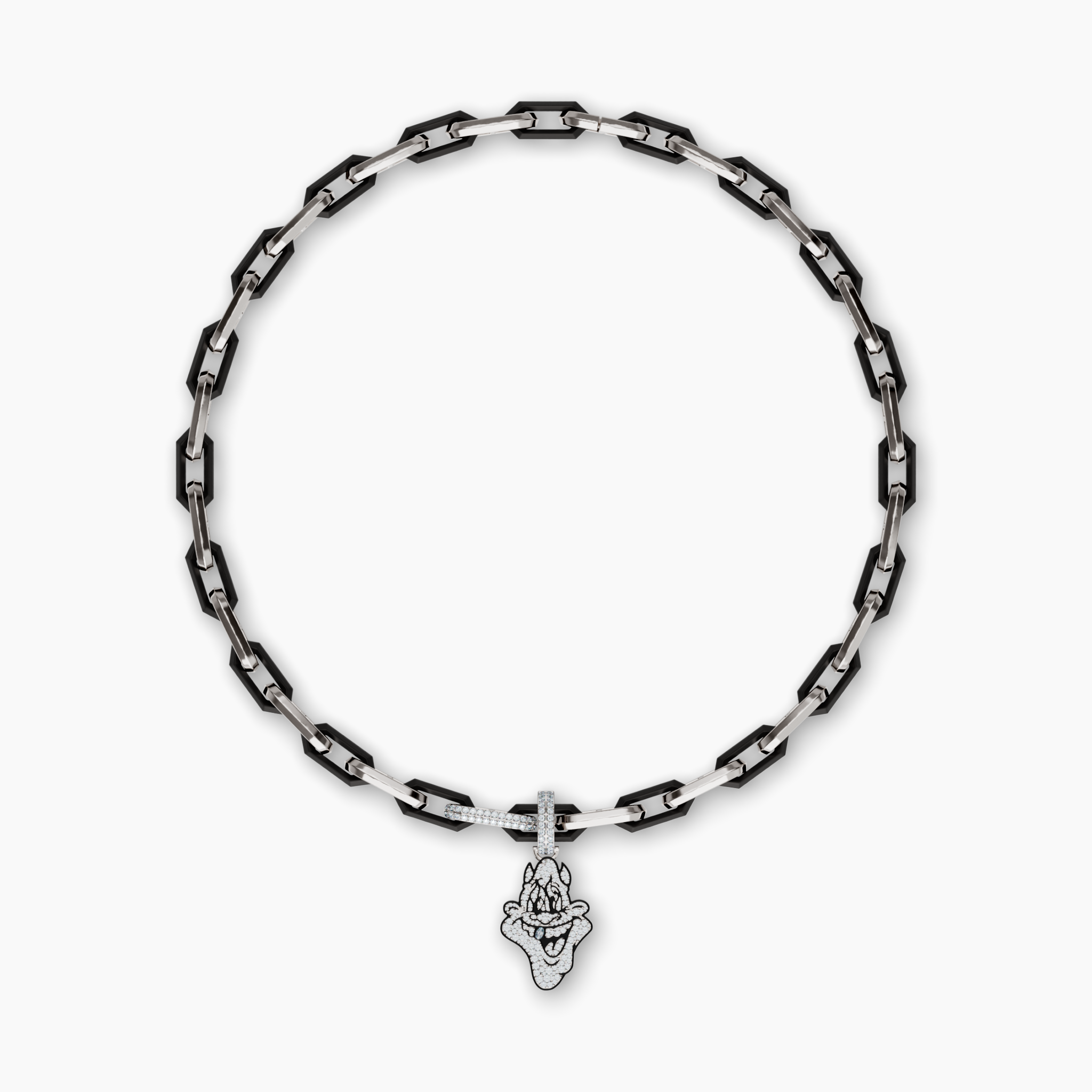 Skip GRWN Diamond Pavé Charm on Alternating Legacy Link Necklace