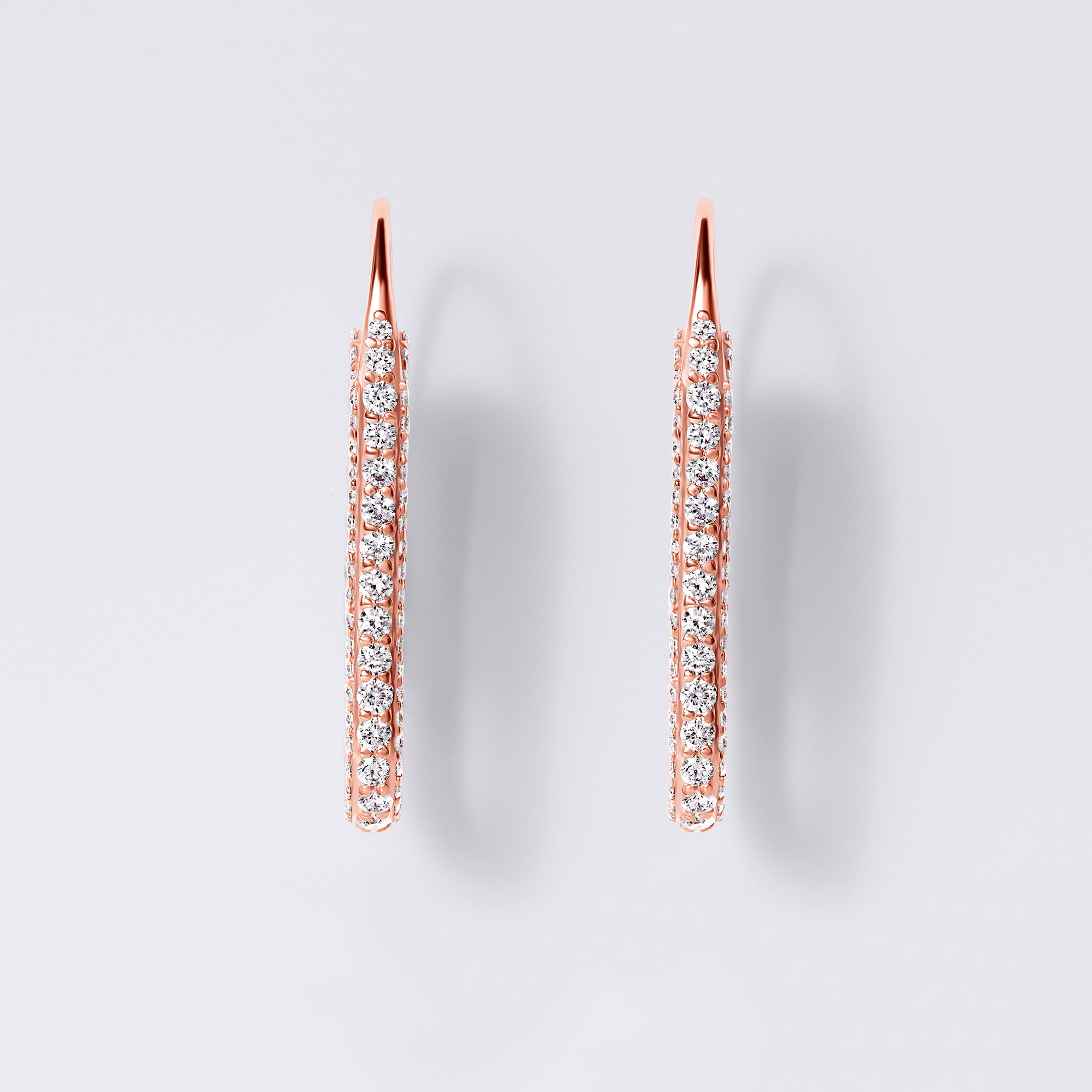Paperclip Pave Earrings, Rose Gold