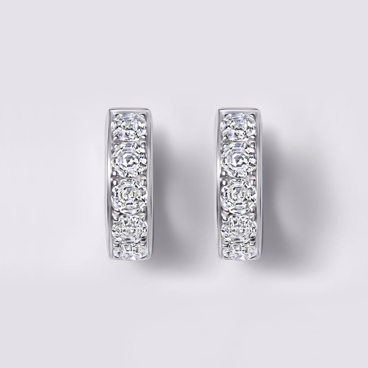 Round Soleil Cut Diamond Channel Set Huggie Earrings