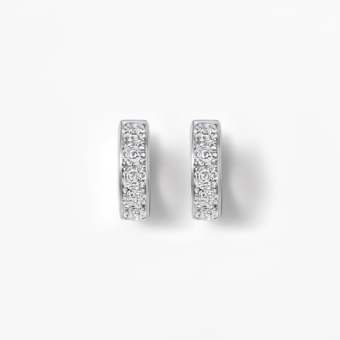 Round Soleil Cut Diamond Huggie Earrings