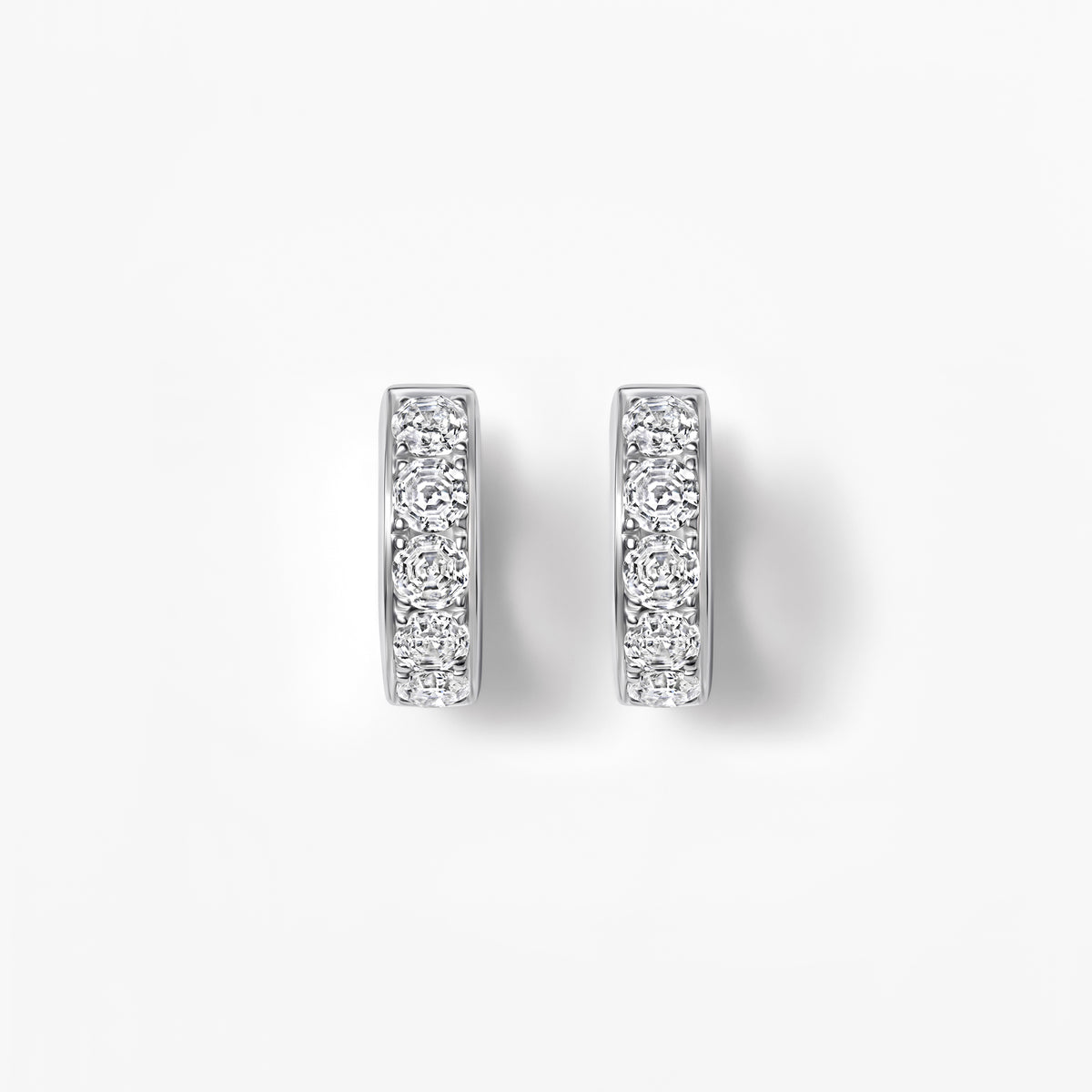Round Soleil Cut Diamond Channel Set Huggie Earrings