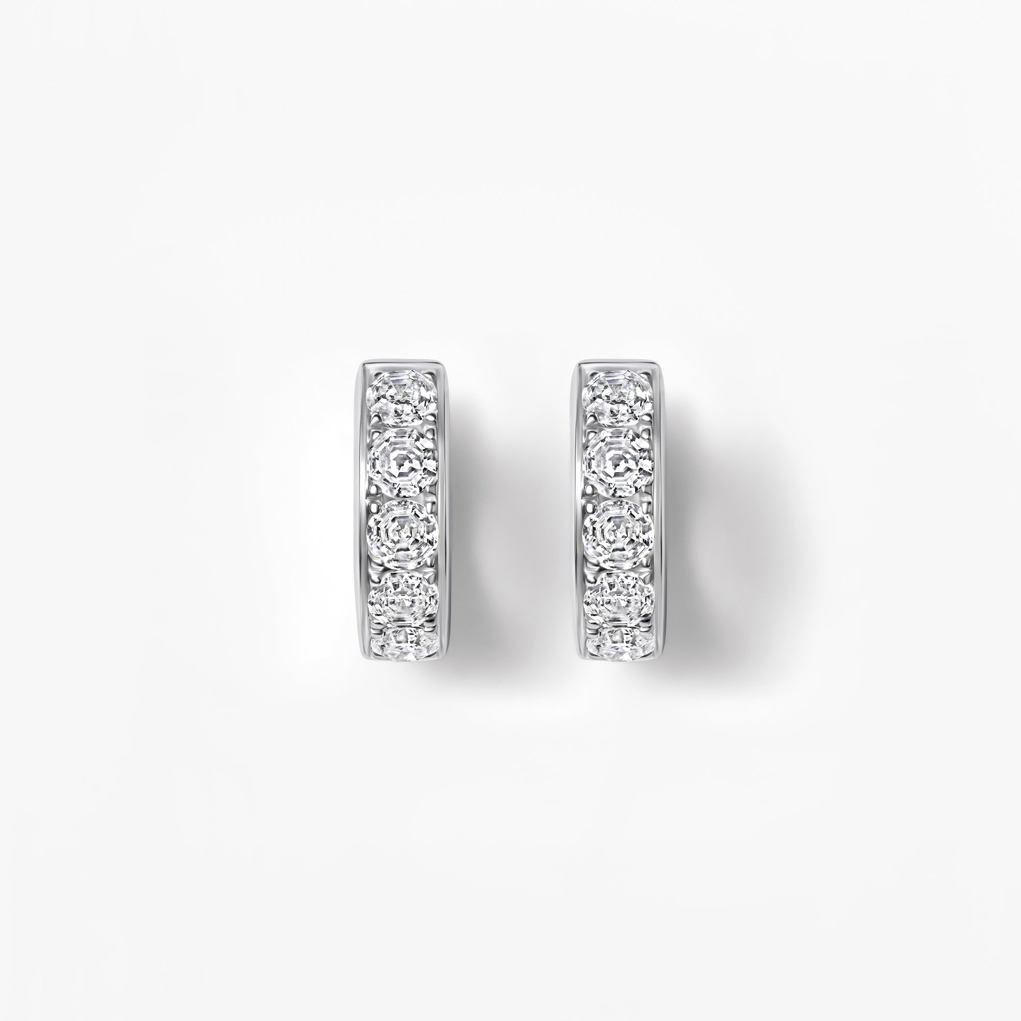 Round Soleil Cut Diamond Channel Set Huggie Earrings