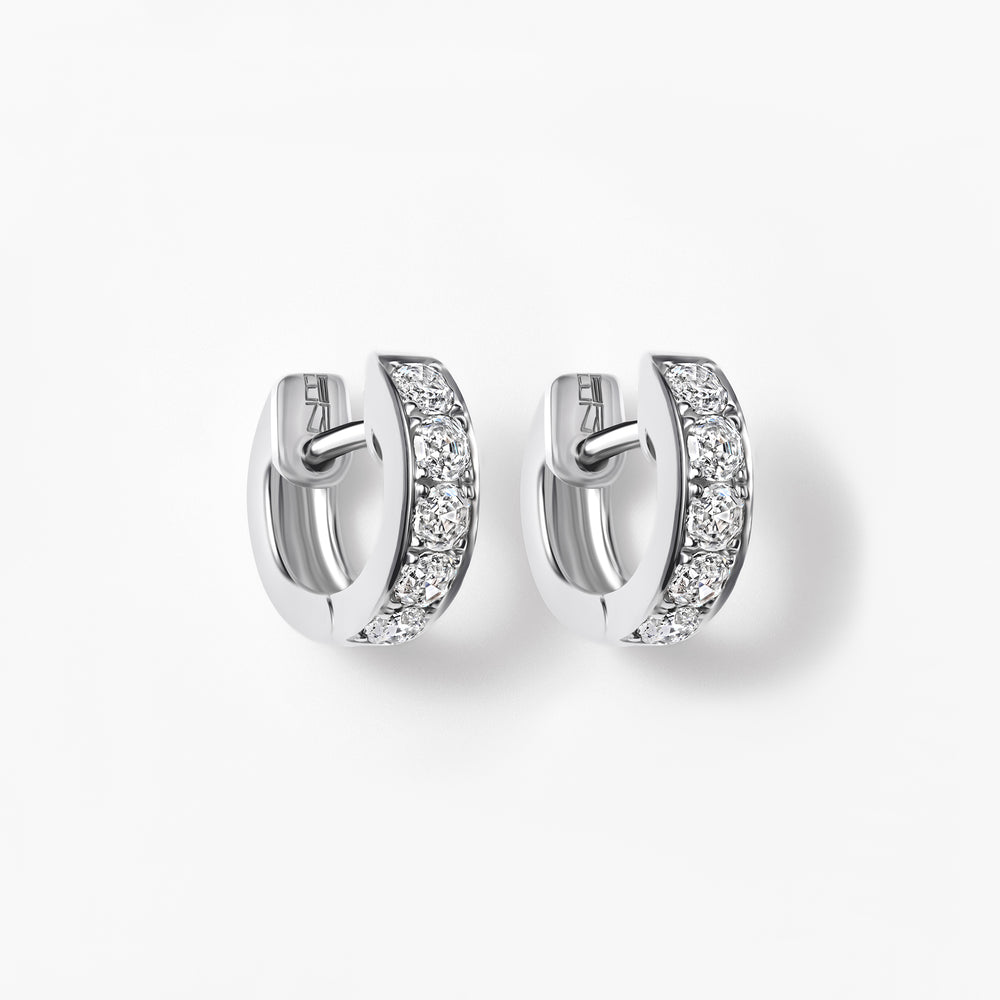 Round Soleil Cut Diamond Huggie Earrings