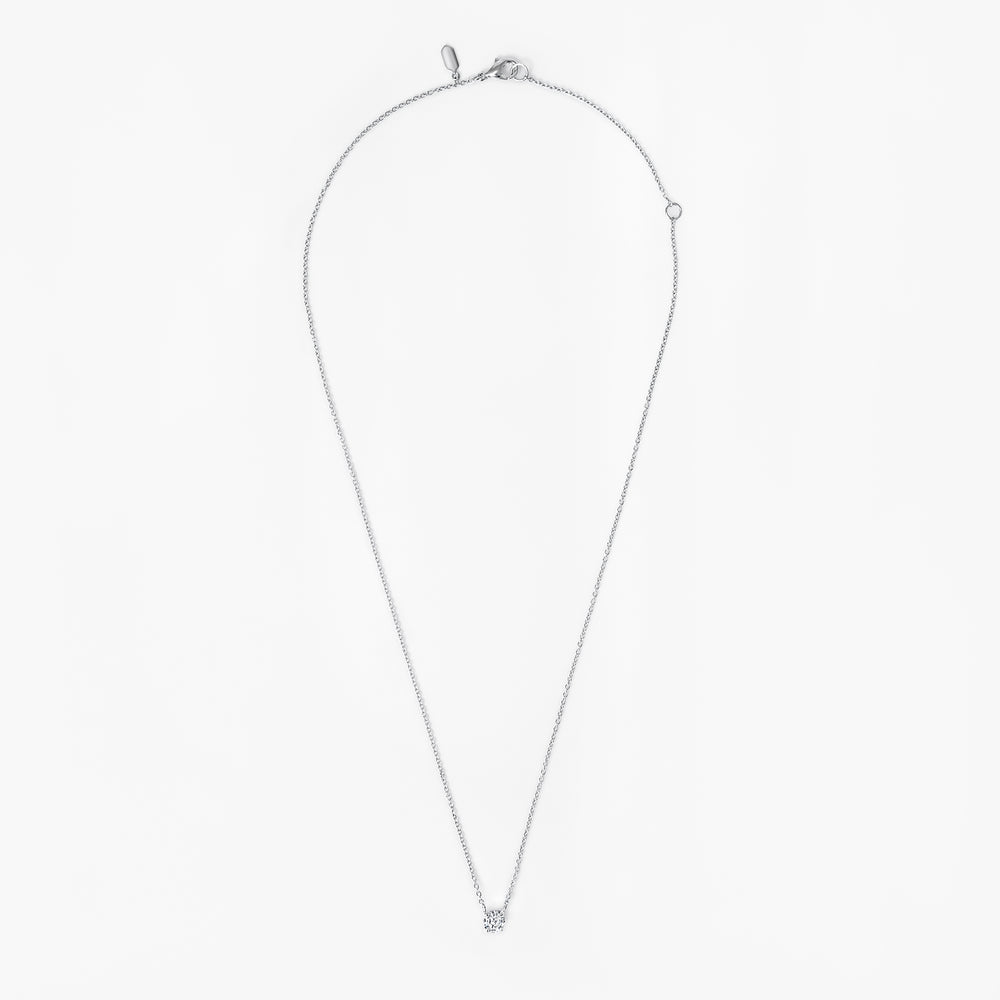 Round Soleil Cut Diamond Solitaire Pendant Necklace