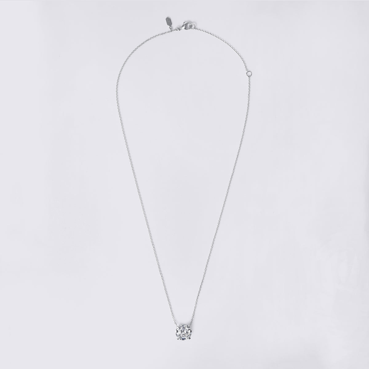 Round Soleil Cut Diamond Solitaire Pendant Necklace