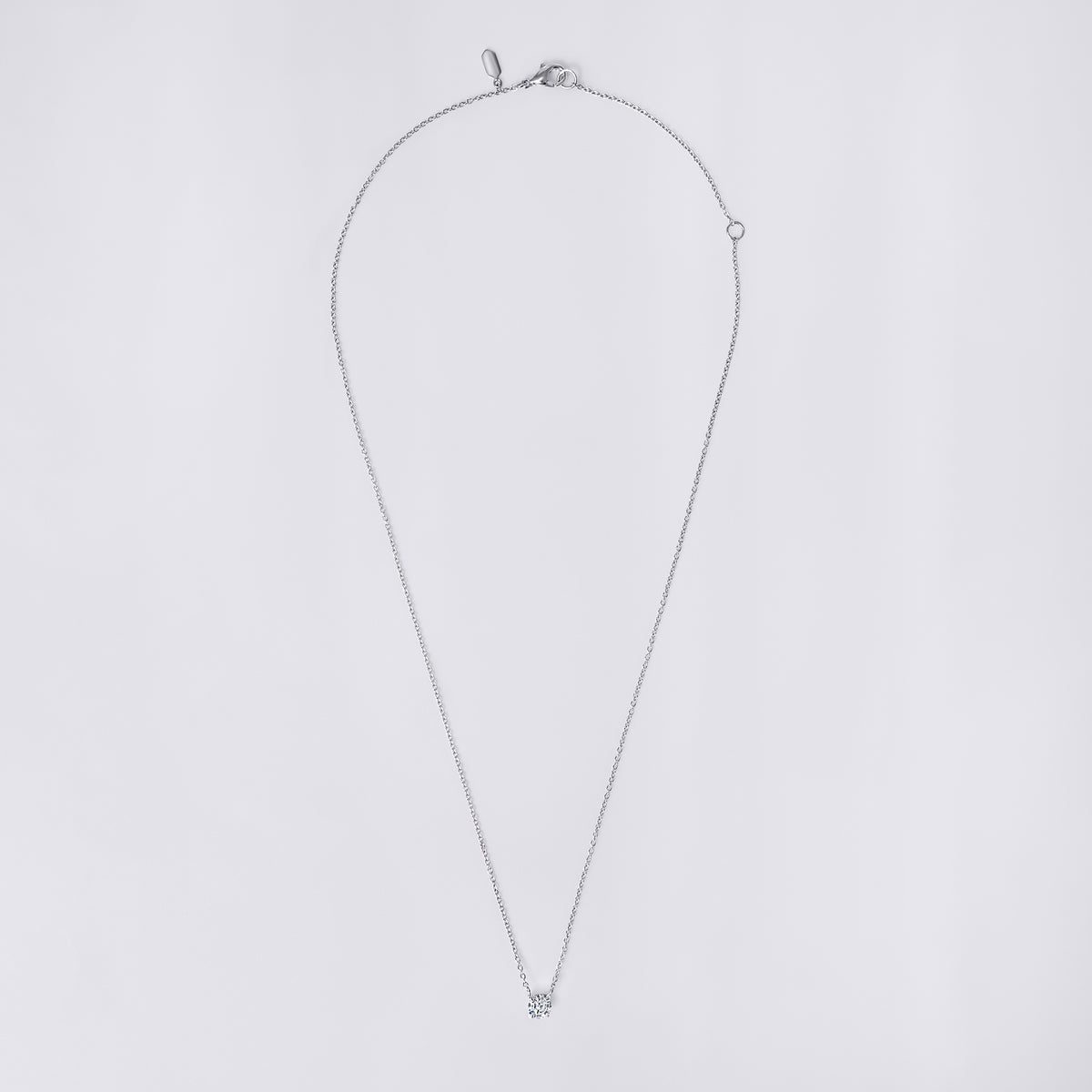 Round Soleil Cut Diamond Solitaire Pendant Necklace