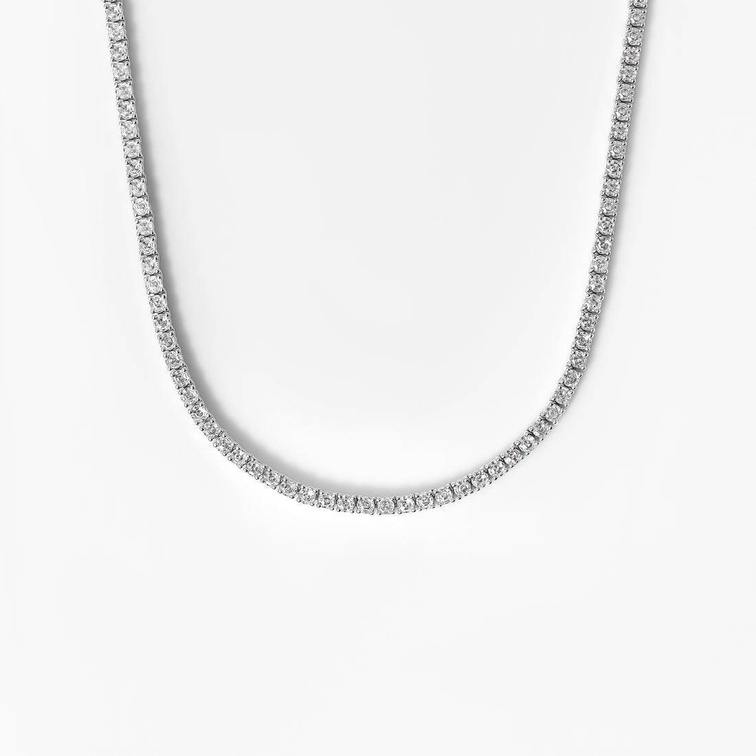 Round Soleil Cut Diamond Tennis Necklace
