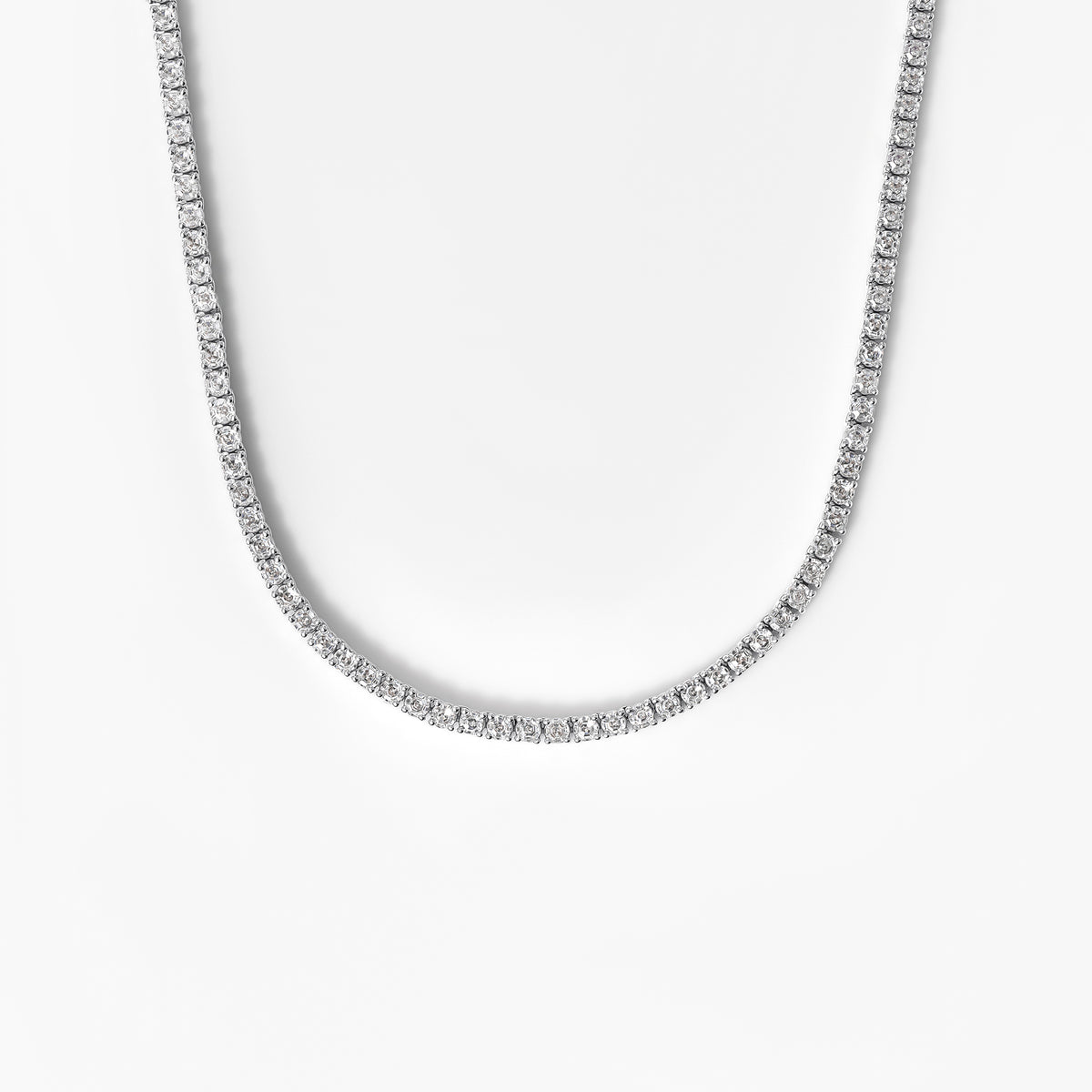 Round Soleil Cut Diamond Round 4 Prong Tennis Necklace