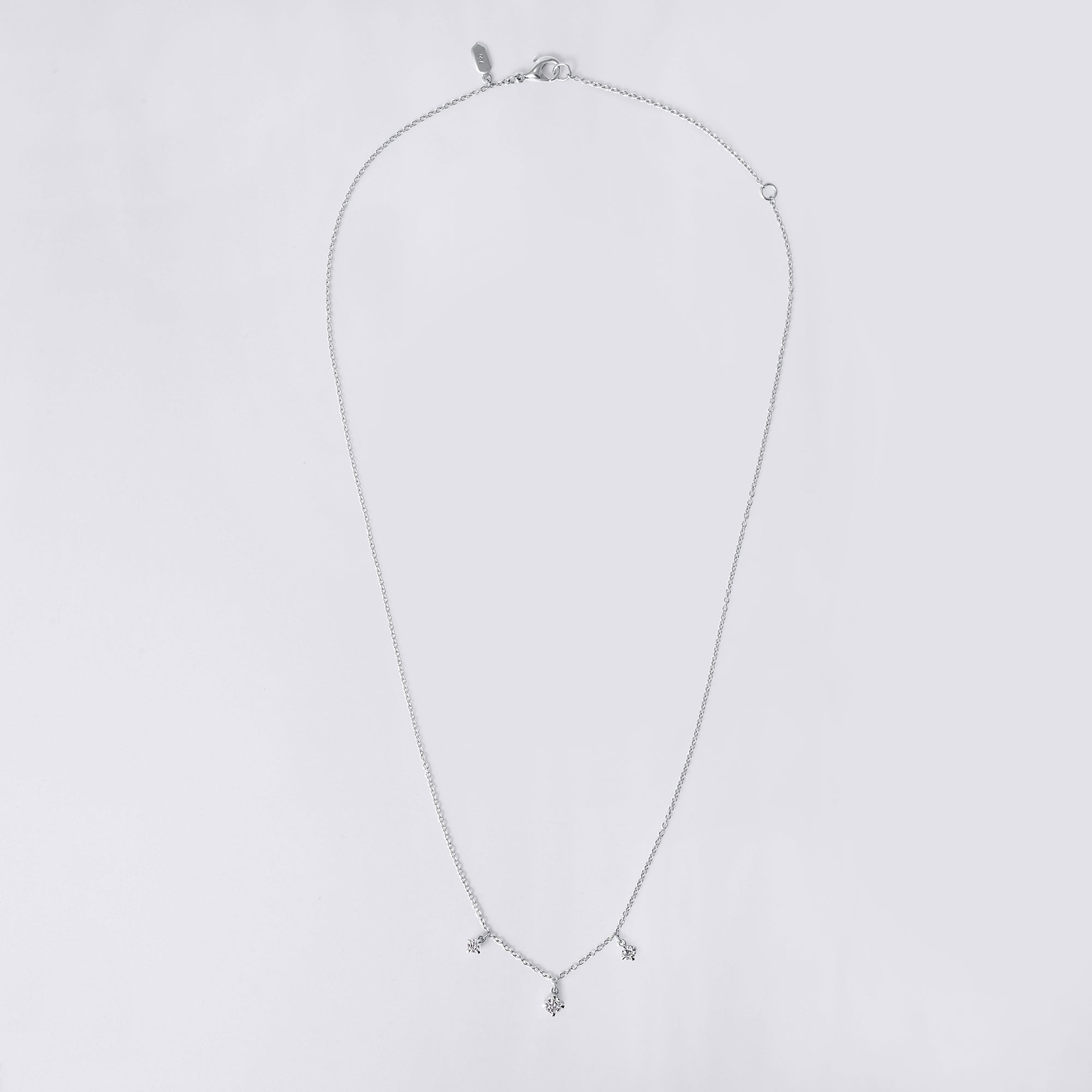 Round Soleil Cut Diamond Triple Charm Necklace