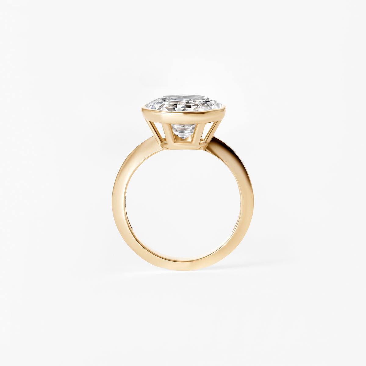 5.50CT Soleil Cut Round Bezel Engagement Ring