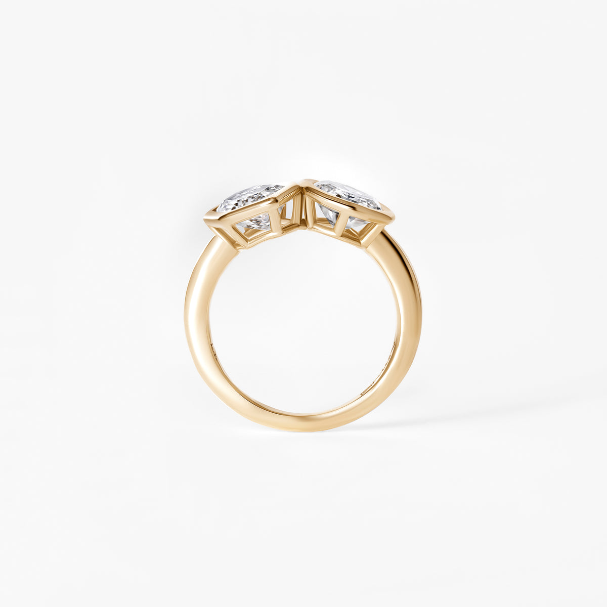4.16CTW Hexagon & Oval Toi et Moi Engagement Ring