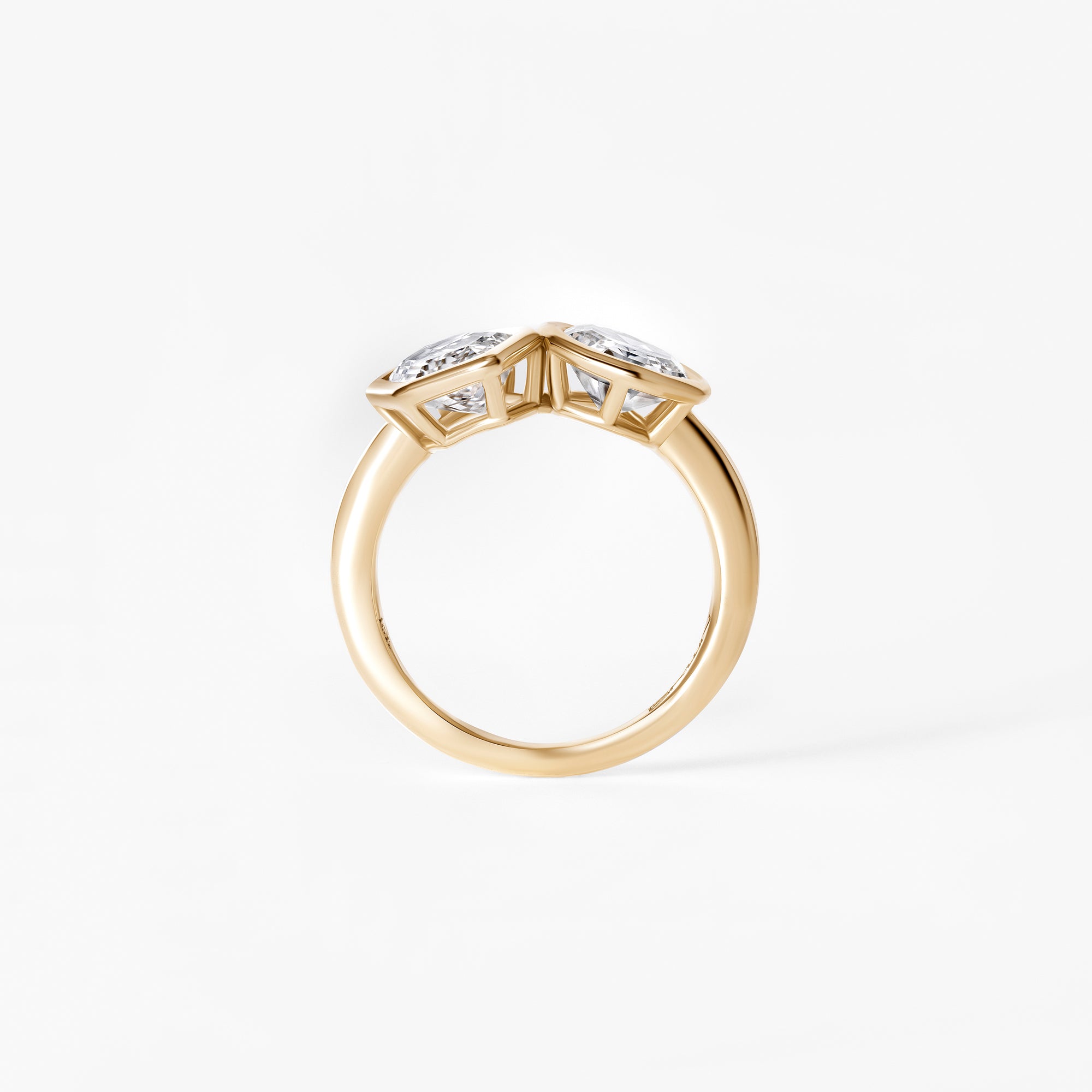 4.16CTW Hexagon & Oval Toi et Moi Engagement Ring