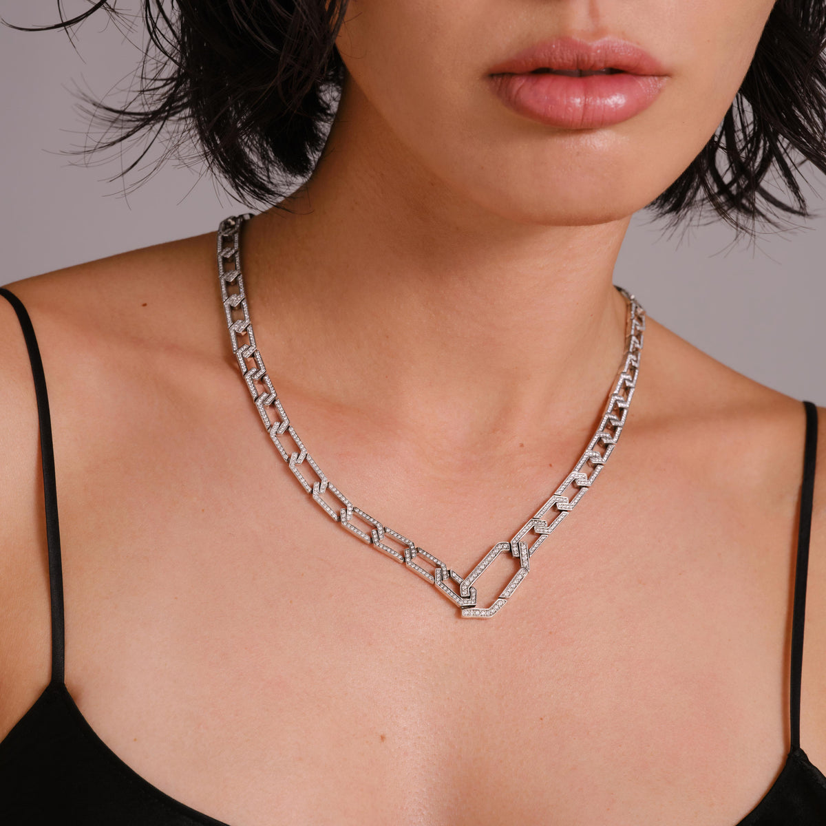Legacy Couture Hexagonal Pave Link Necklace