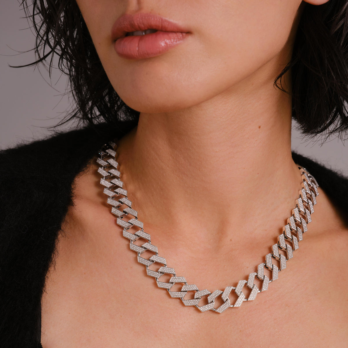 Legacy Couture Pave Signature Link Necklace