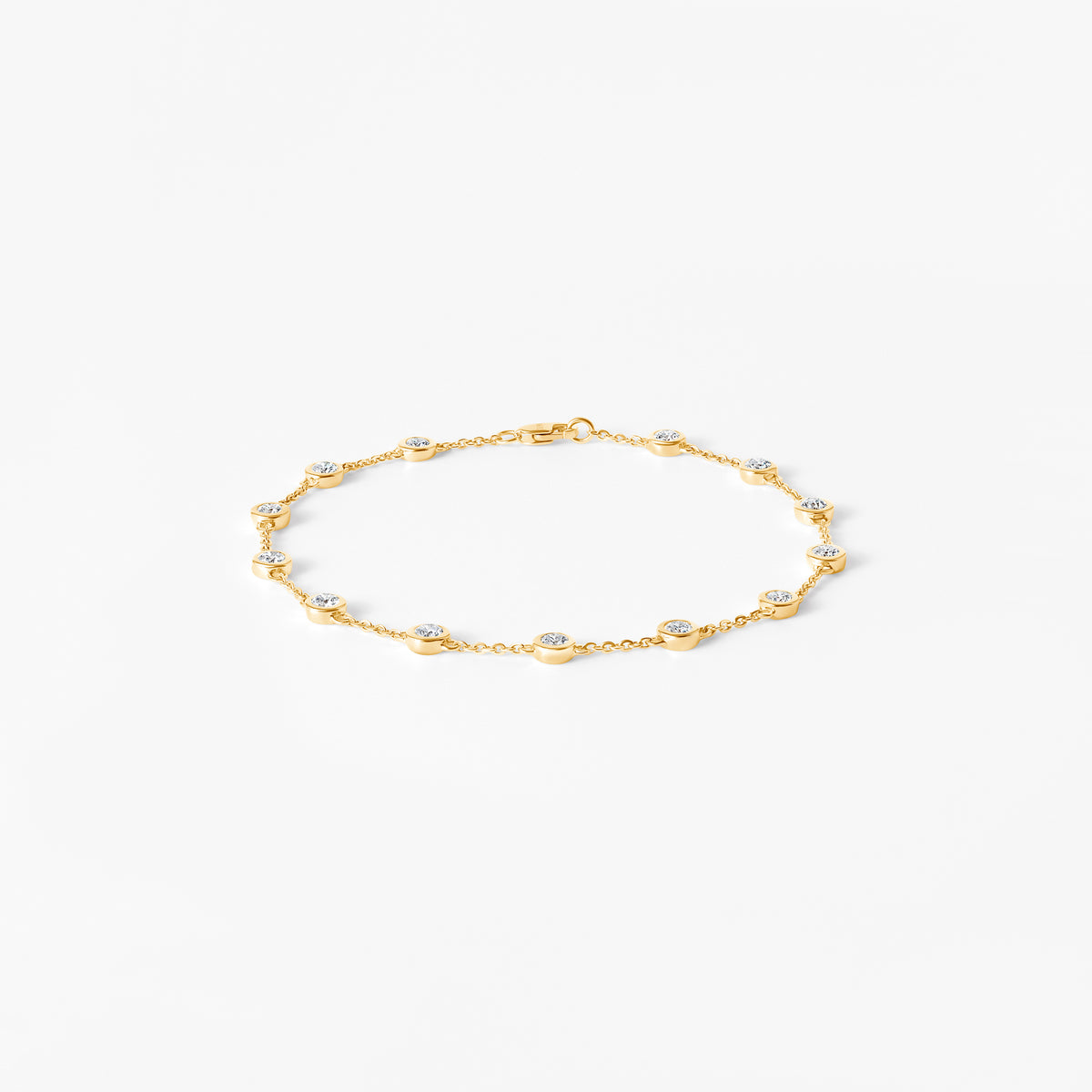 Round Diamond Station Bezel Bracelet