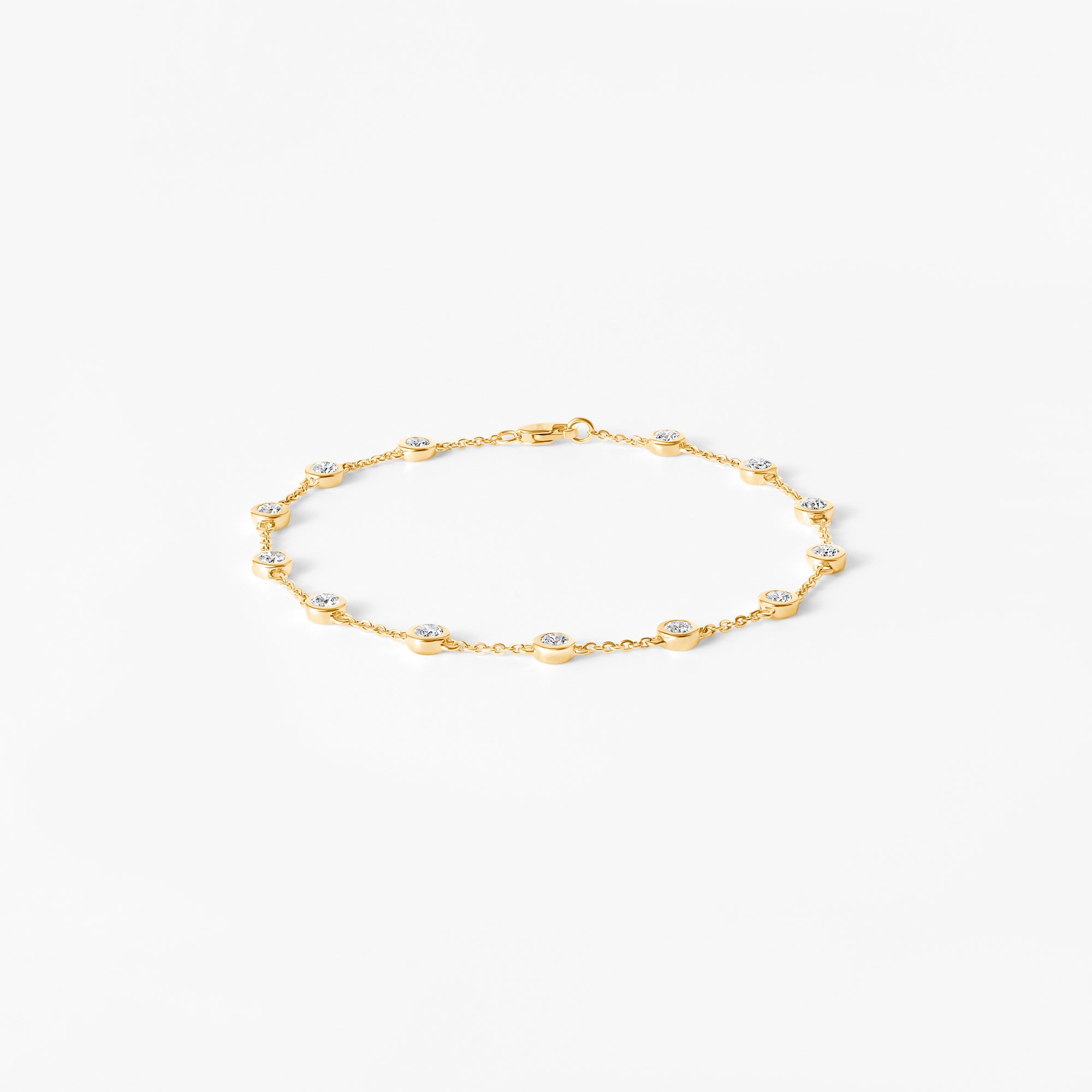 Round Diamond Station Bezel Bracelet