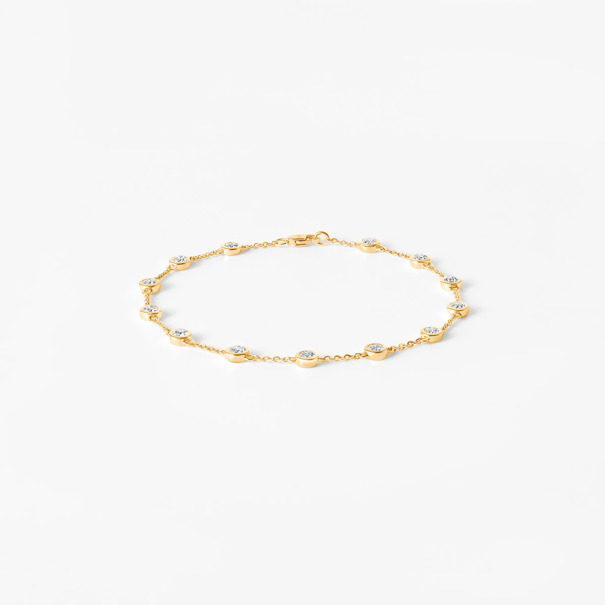 Round Diamond Station Bezel Bracelet