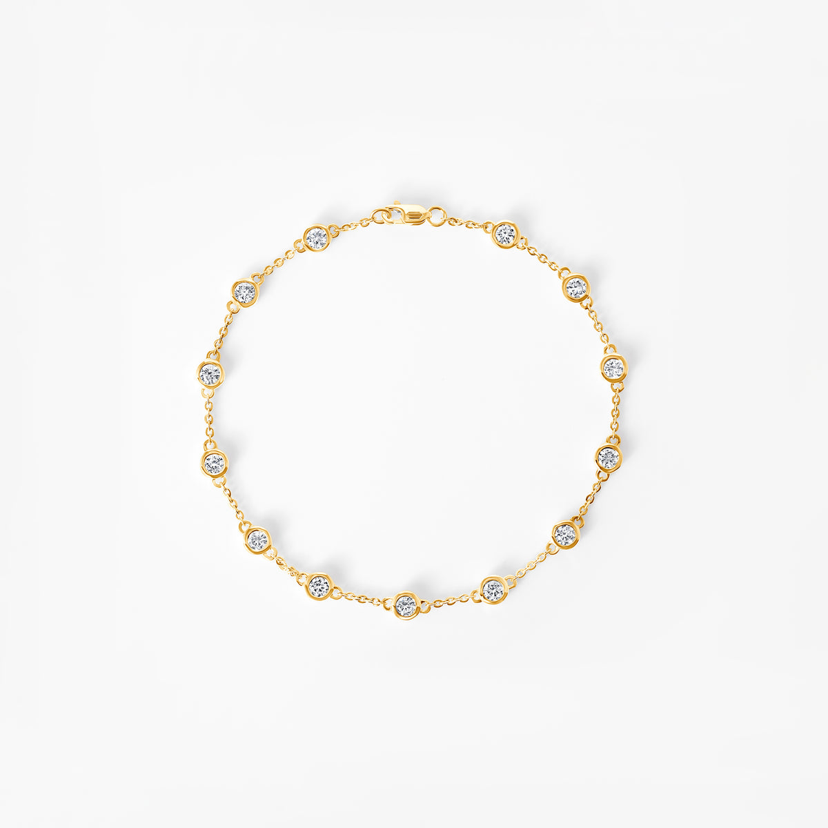 Round Diamond Station Bezel Bracelet