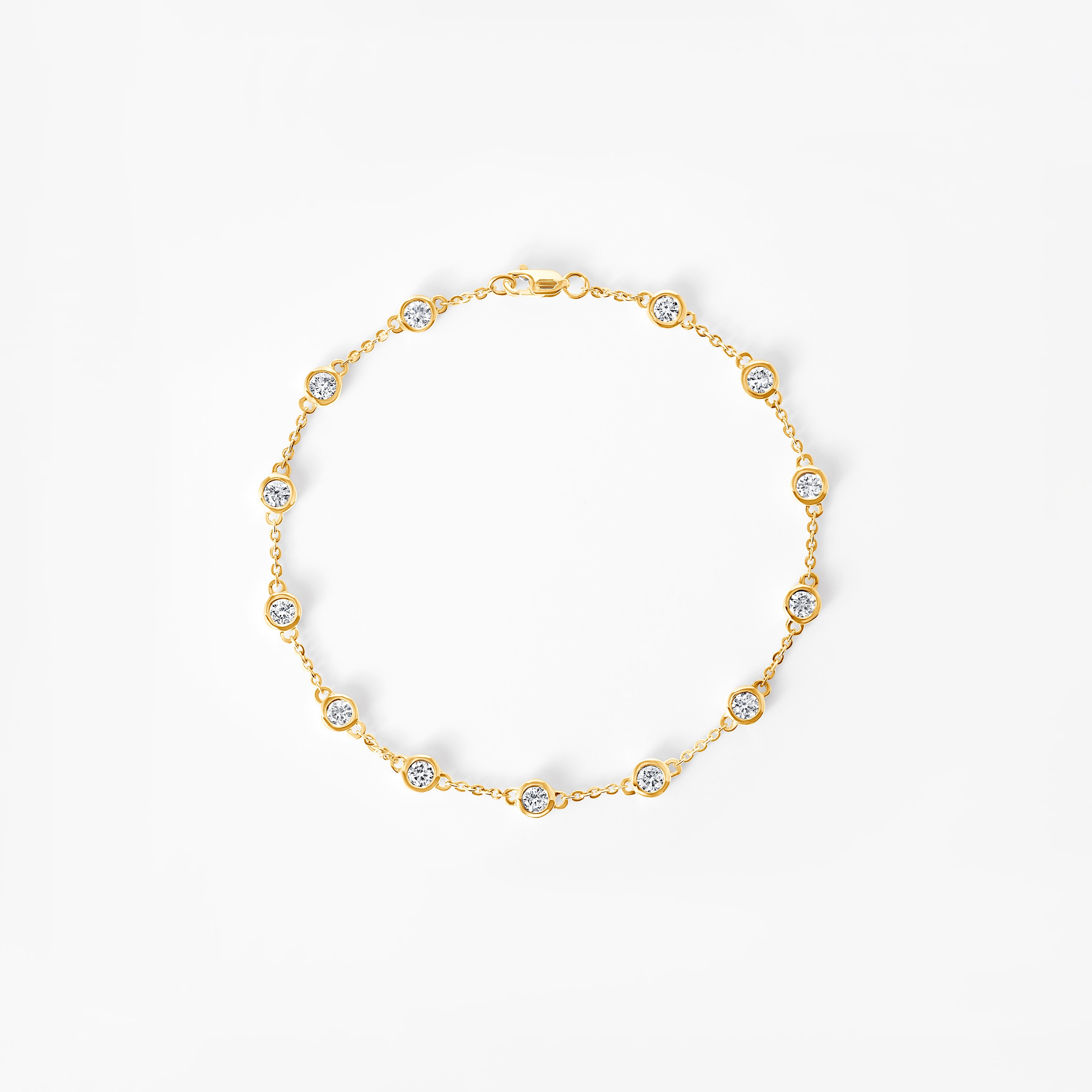 Round Diamond Station Bezel Bracelet