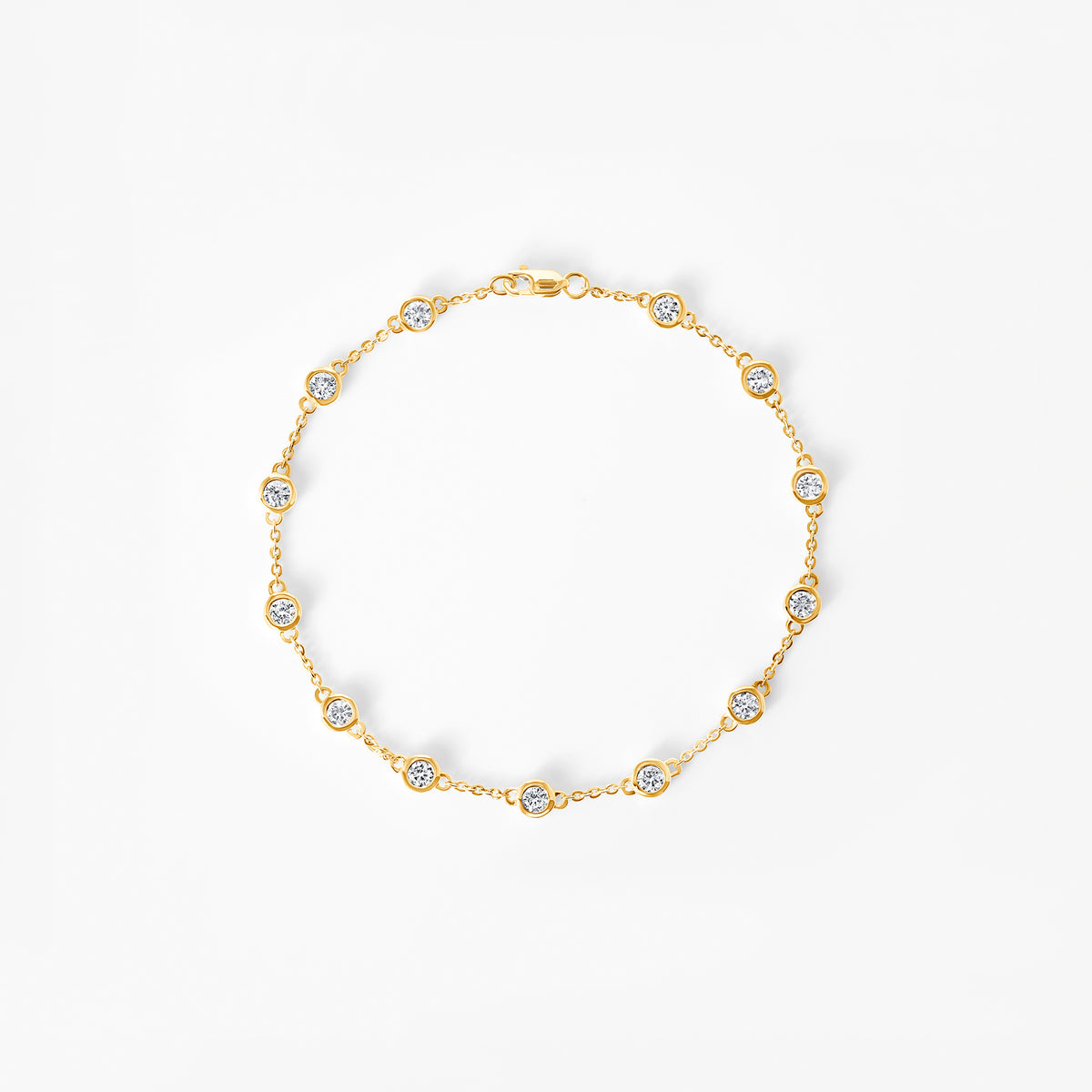 Round Diamond Station Bezel Bracelet