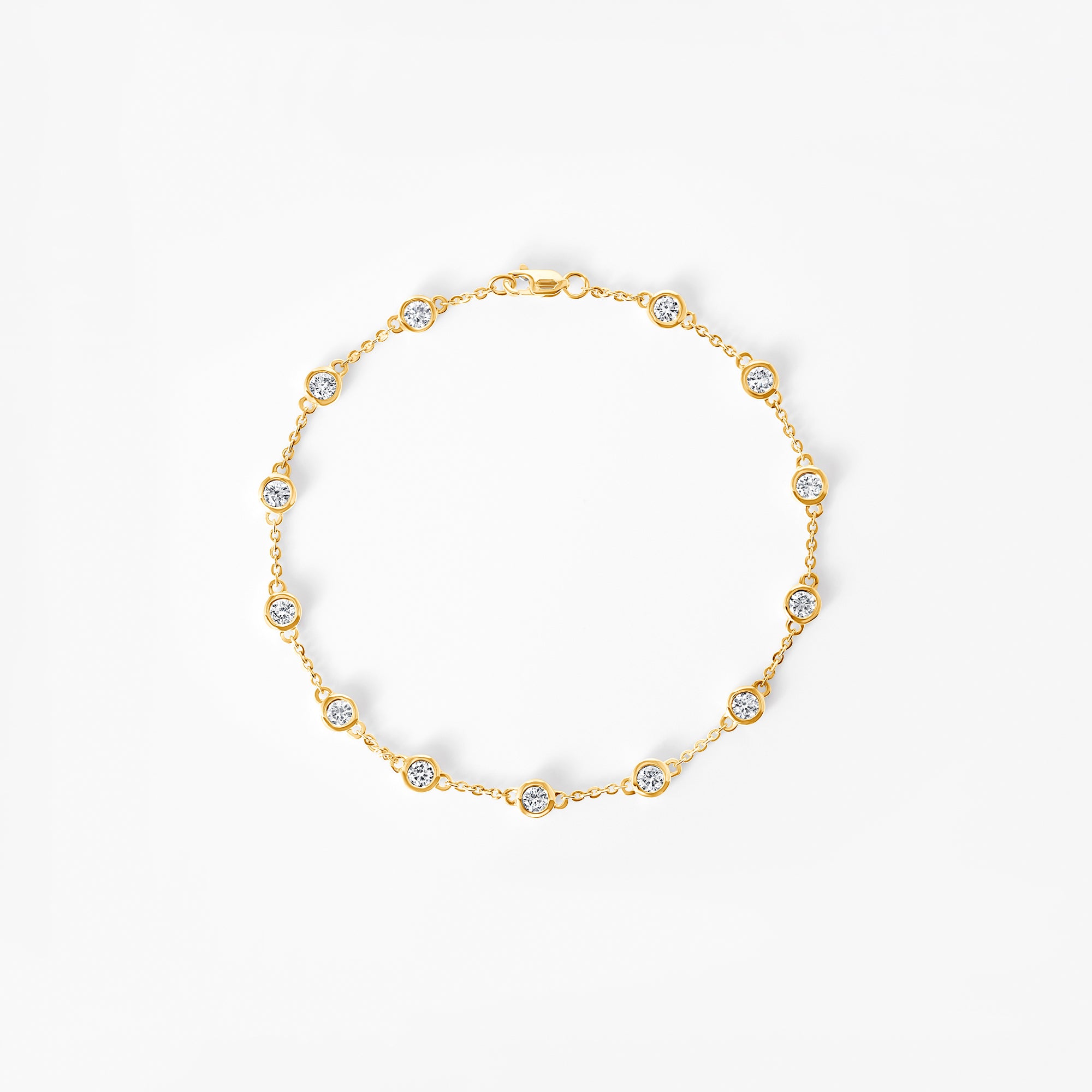 Round Diamond Station Bezel Bracelet