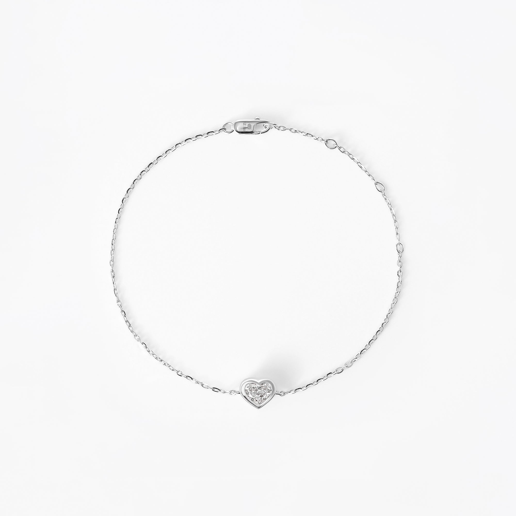 Heart Diamond Bezel Set Bracelet