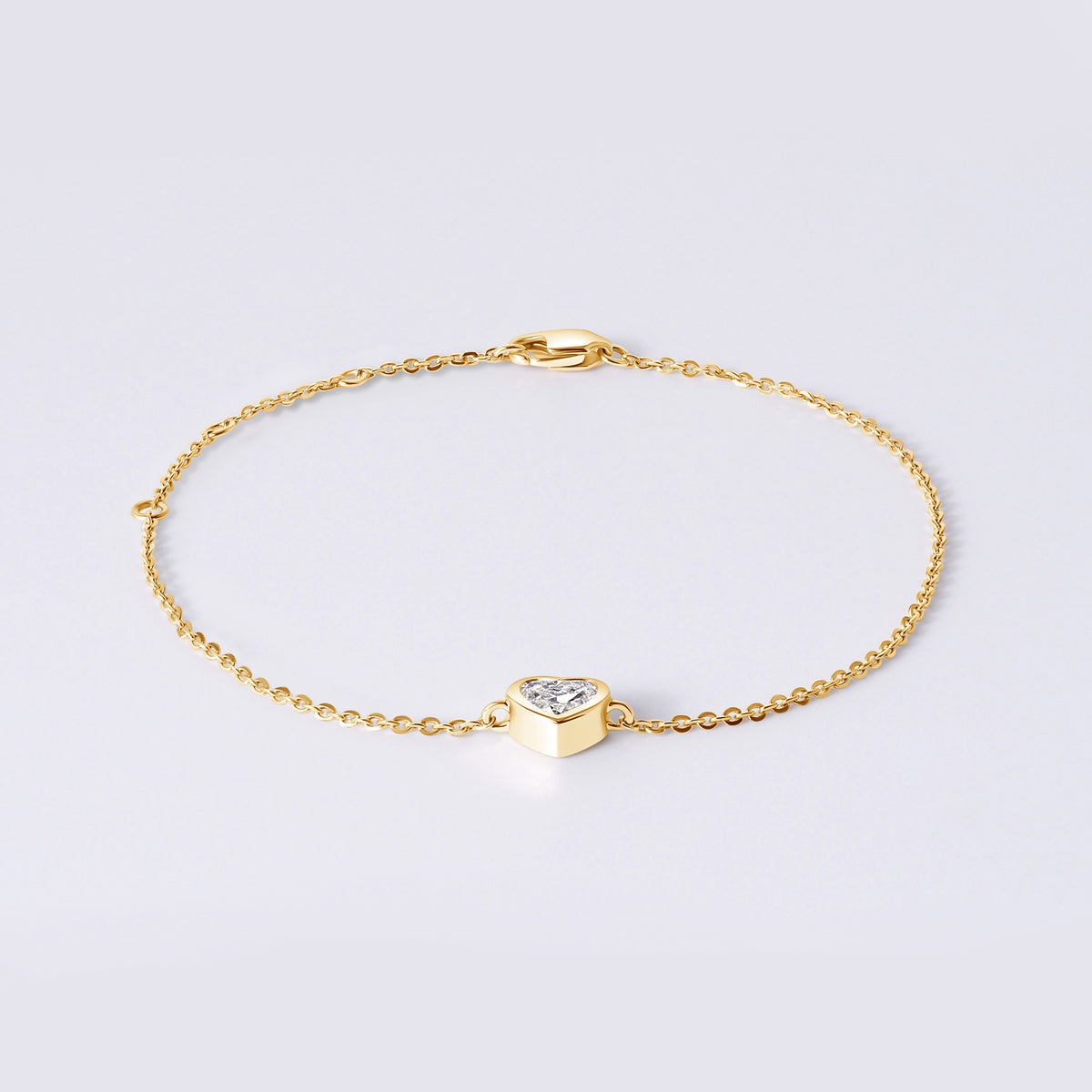 Heart Bezel Set Bracelet (1/2CTW), Yellow Gold