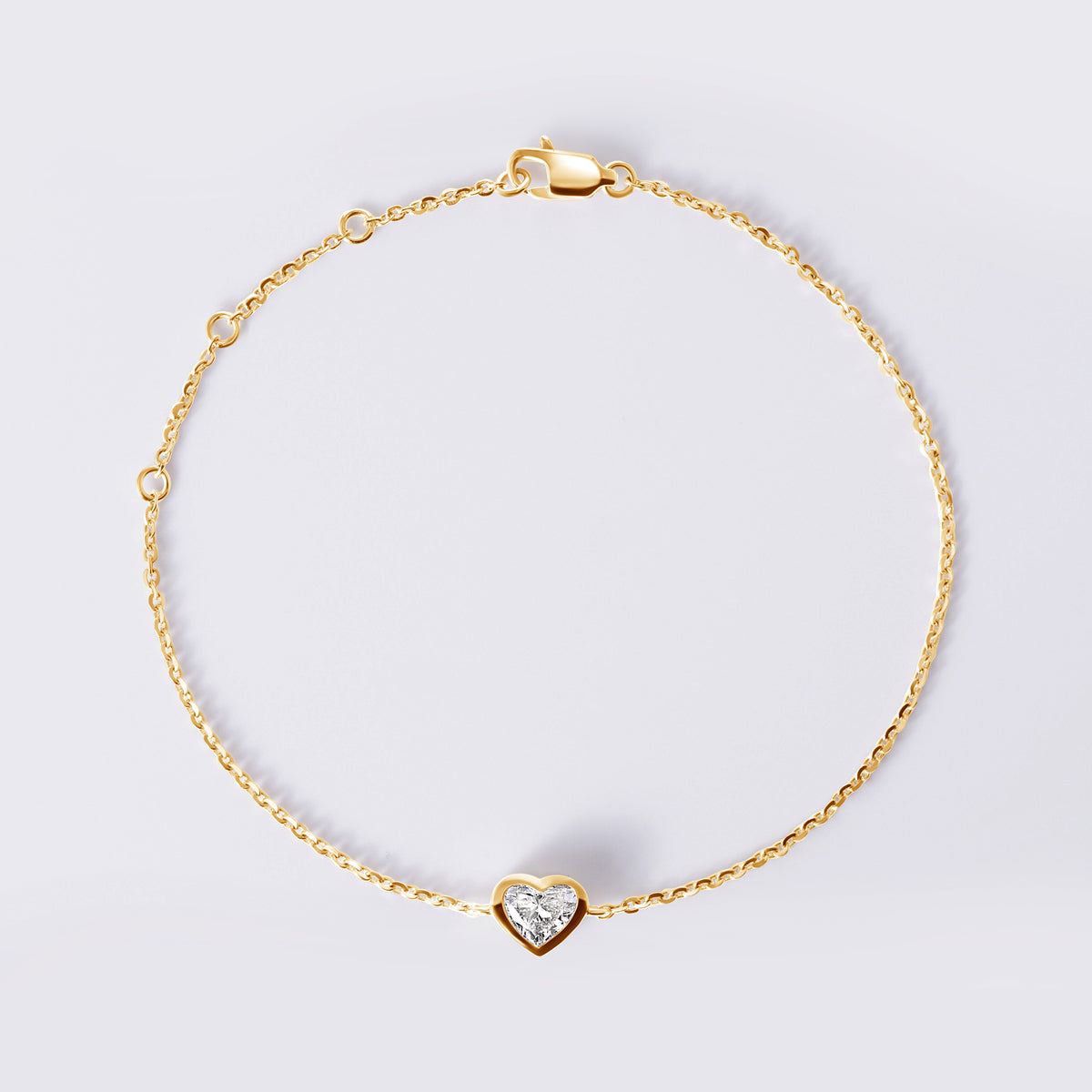Heart Bezel Set Bracelet (1/2CTW), Yellow Gold