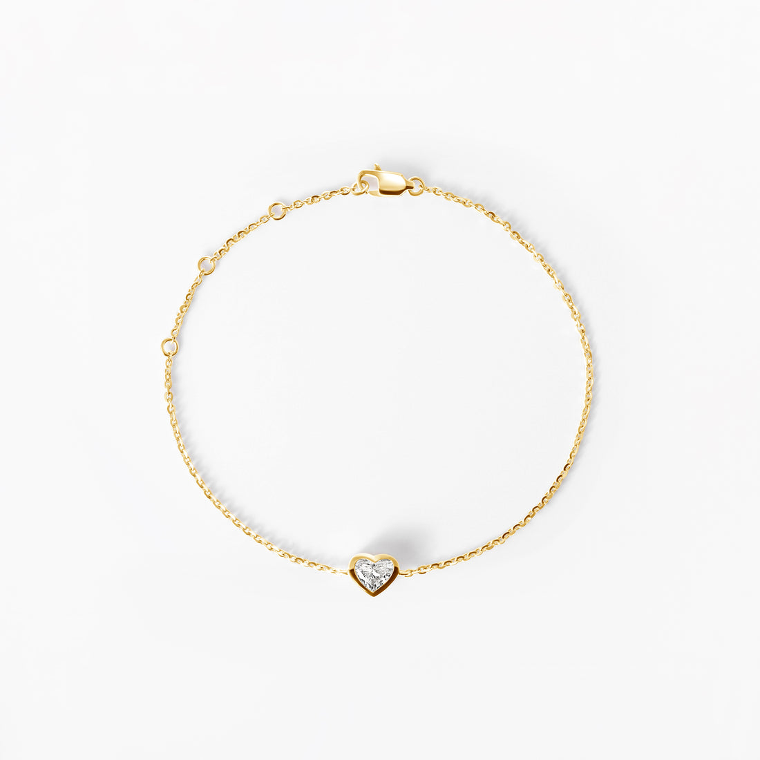 Heart Diamond Bezel Solitaire Bracelet