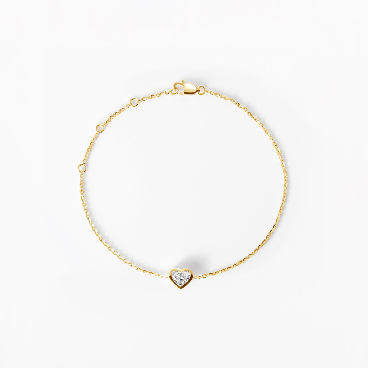 Heart Diamond Bezel Set Bracelet