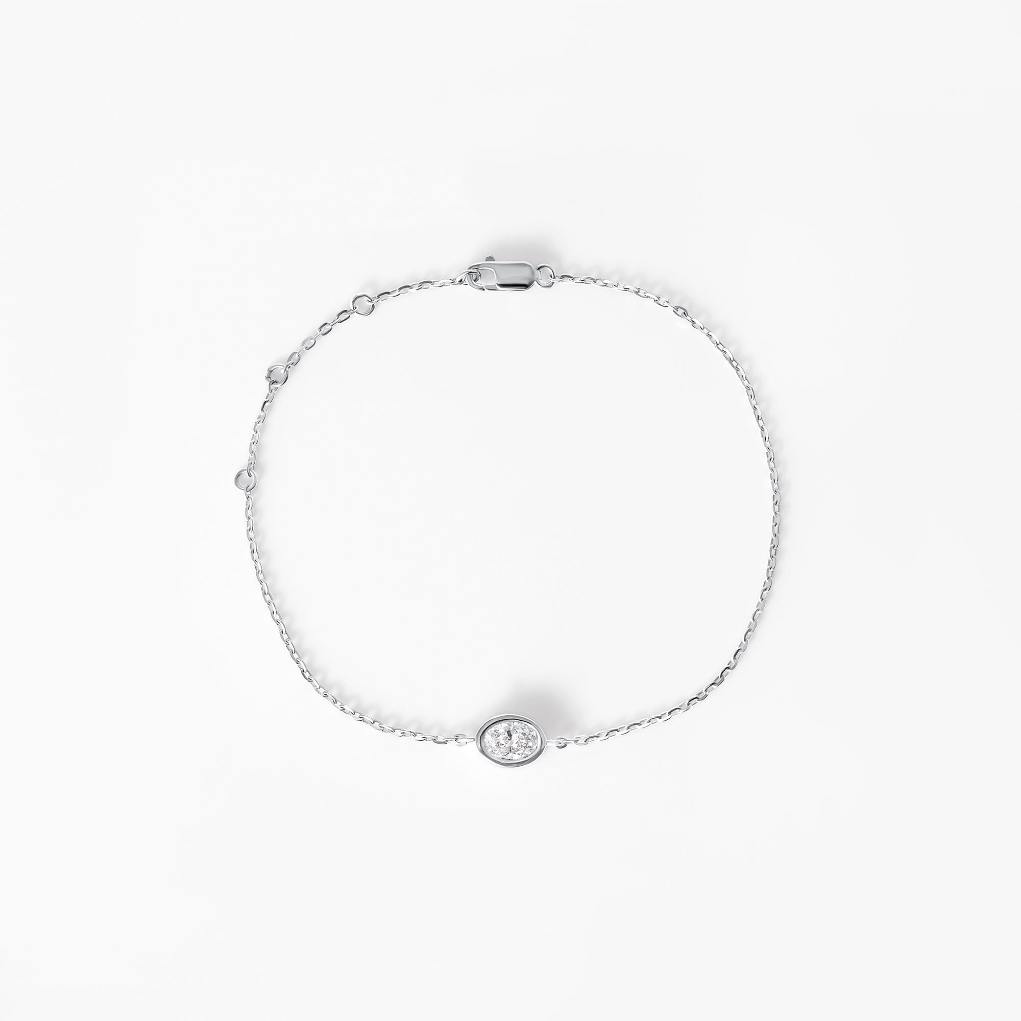 Oval Diamond Bezel Set Bracelet