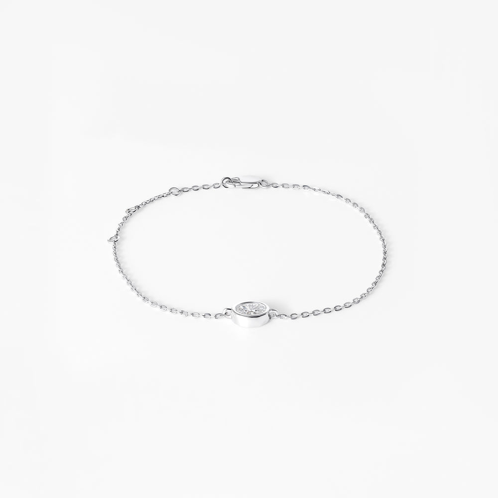 Oval Diamond Bezel Solitaire Bracelet
