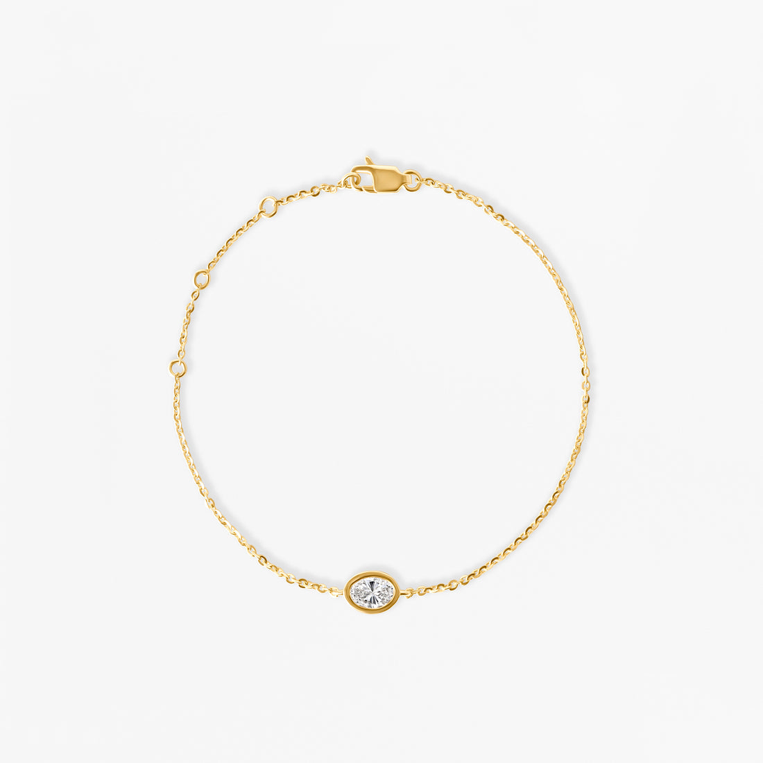 Oval Diamond Bezel Solitaire Bracelet