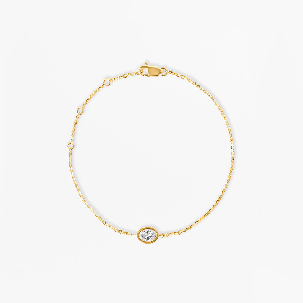 Oval Diamond Bezel Solitaire Bracelet