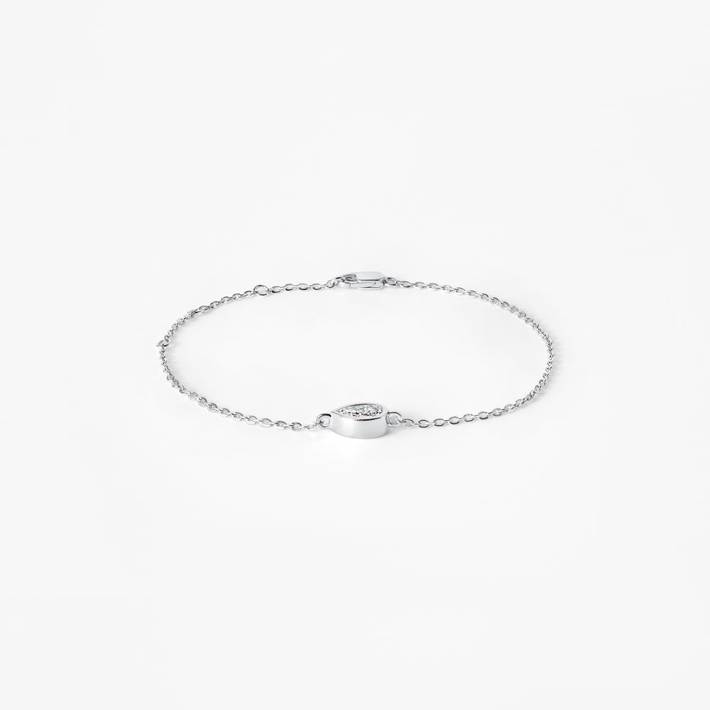 Pear Diamond Bezel Solitaire Bracelet