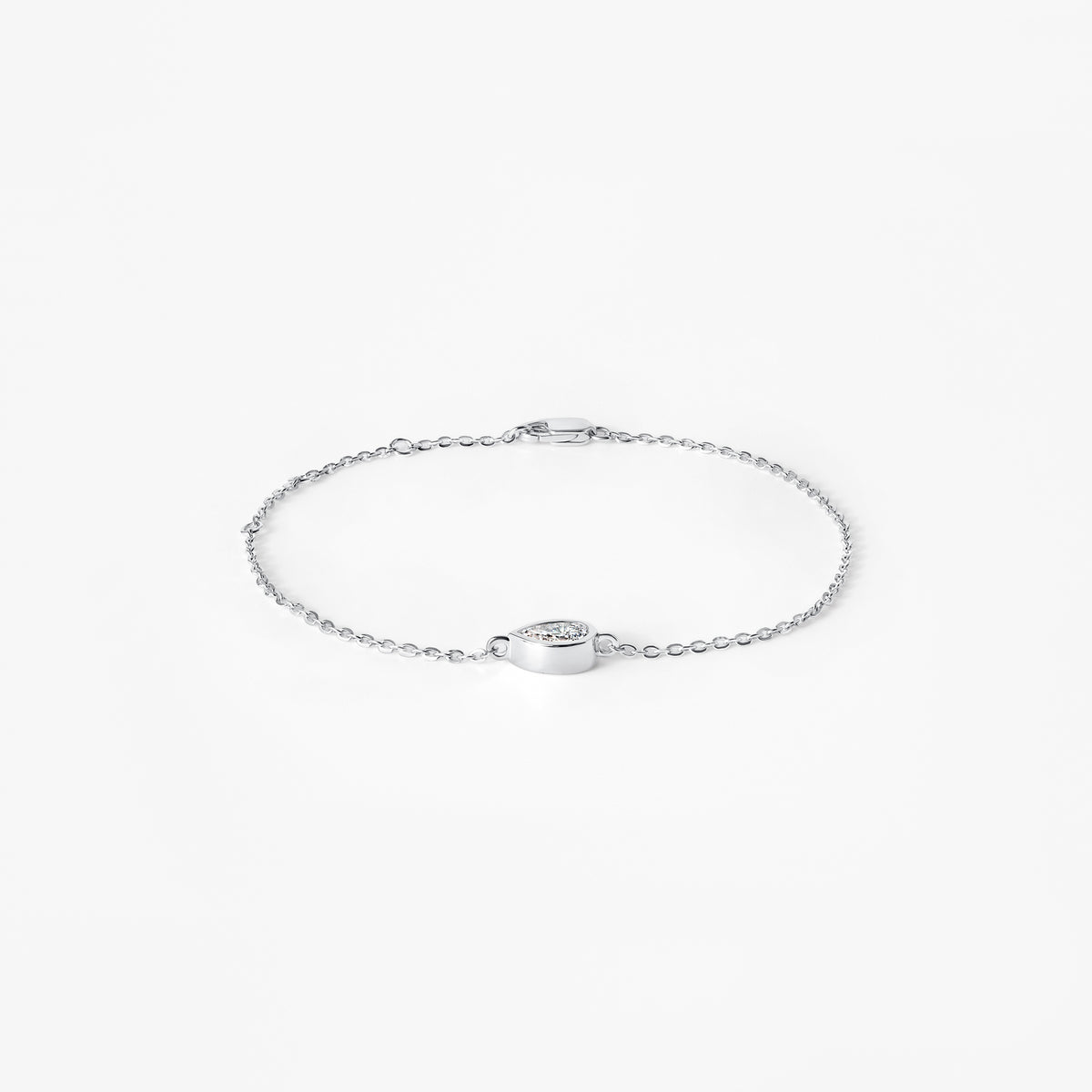 Pear Diamond Bezel Set Bracelet