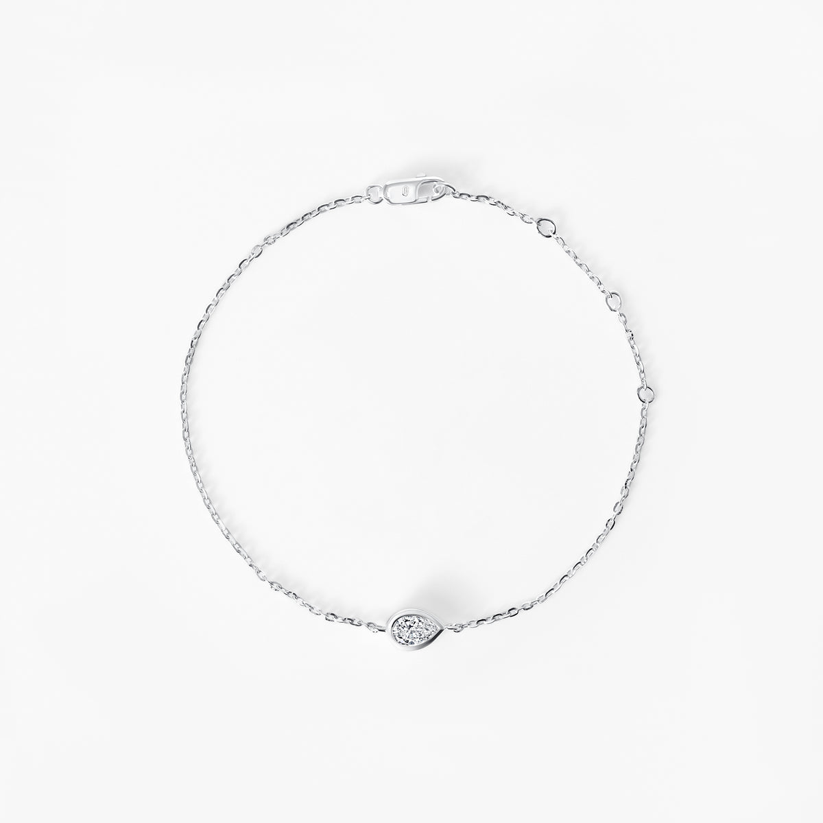 Pear Diamond Bezel Set Bracelet