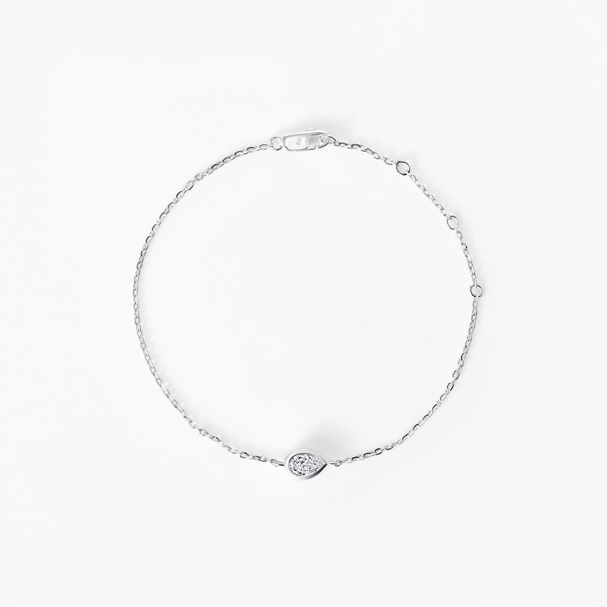 Pear Diamond Bezel Set Bracelet
