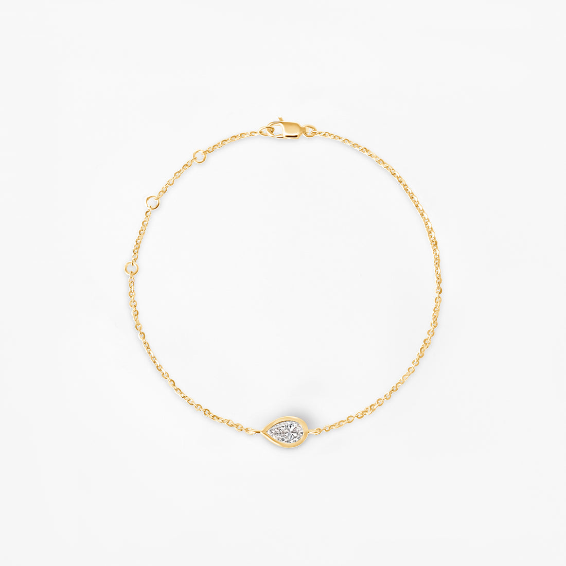 Pear Diamond Bezel Solitaire Bracelet